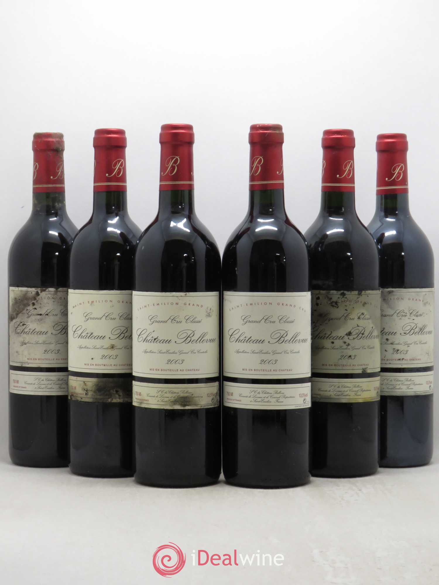 Château Bellevue Grand Cru Classé 2003 - Lot de 6 bouteilles - 0