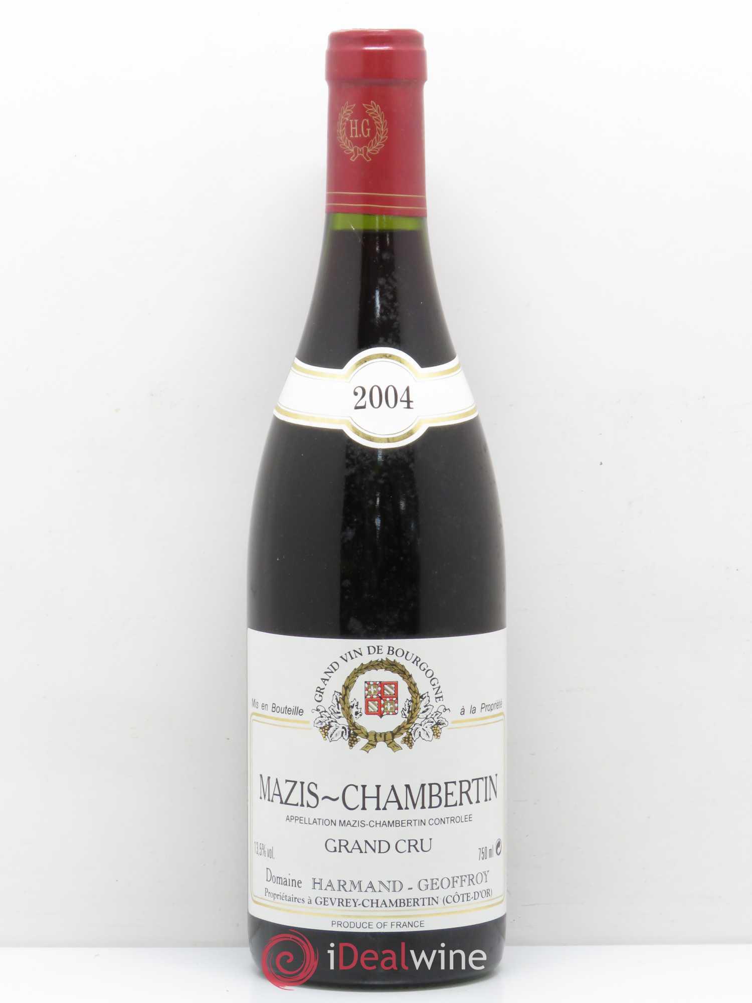 Mazis-Chambertin Grand Cru Harmand-Geoffroy (Domaine) 2004 - Lot de 1 bouteille - 0