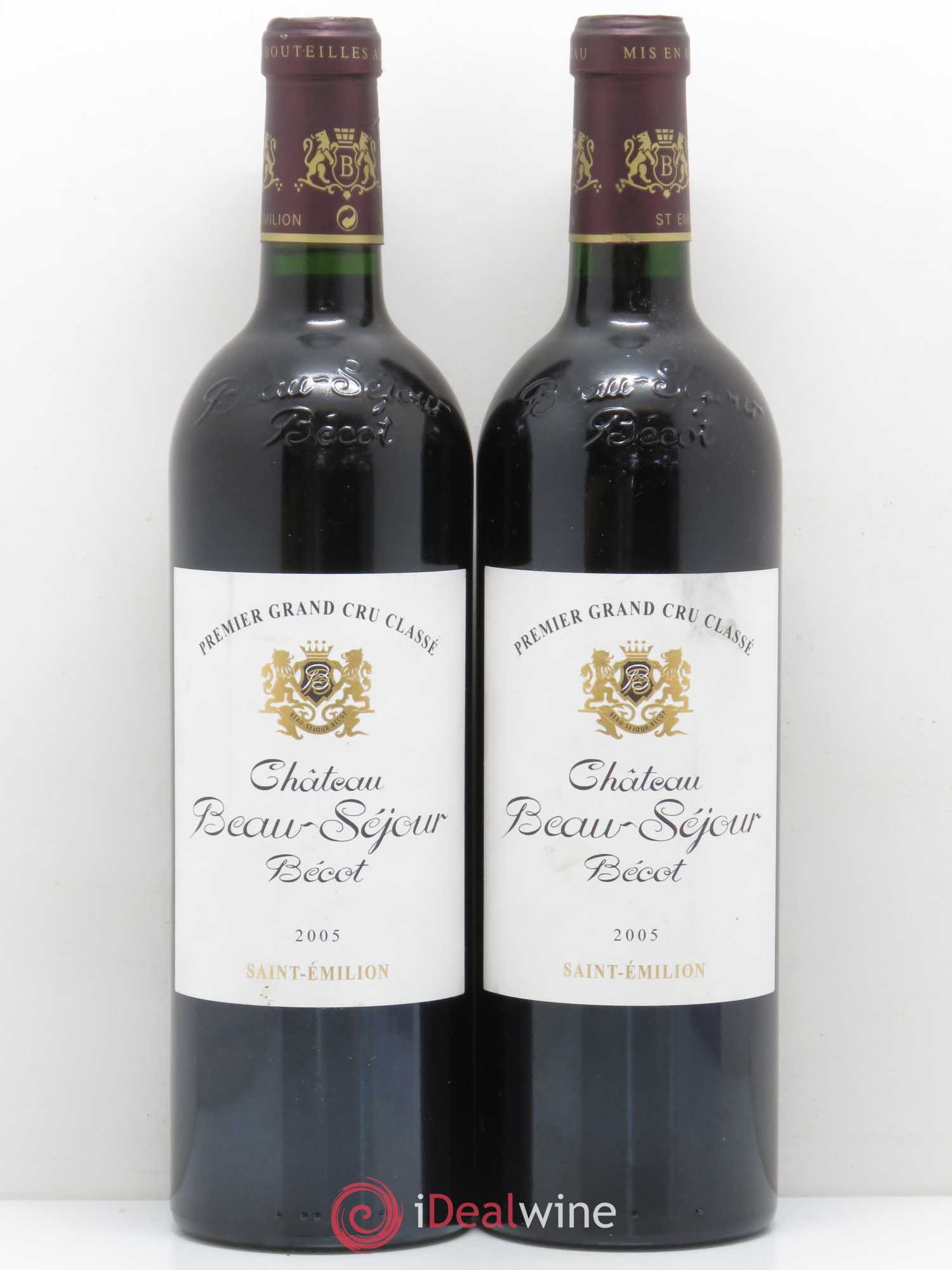 Château Beau-Séjour Bécot 1er Grand Cru Classé B 2005 - Lot de 2 bouteilles - 0