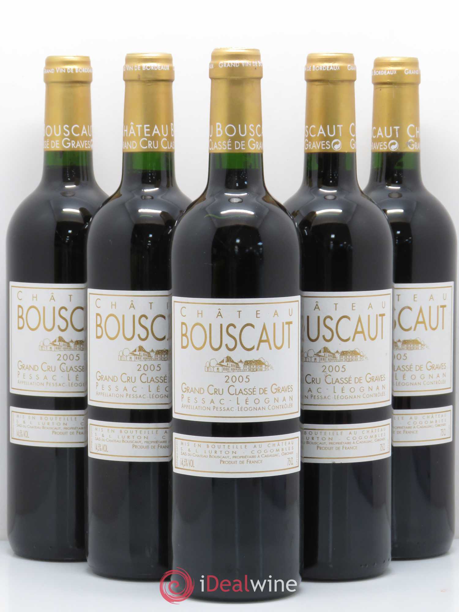 Château Bouscaut Cru Classé de Graves 2005 - Lot de 5 bouteilles - 0