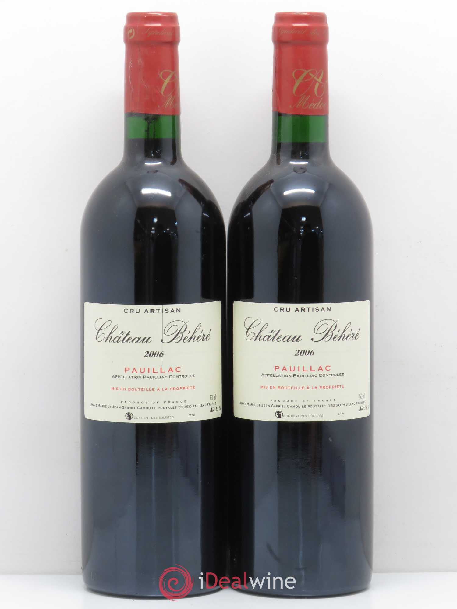 Pauillac Château Béhéré Courtin 2006 - Posten von 2 Flaschen - 0