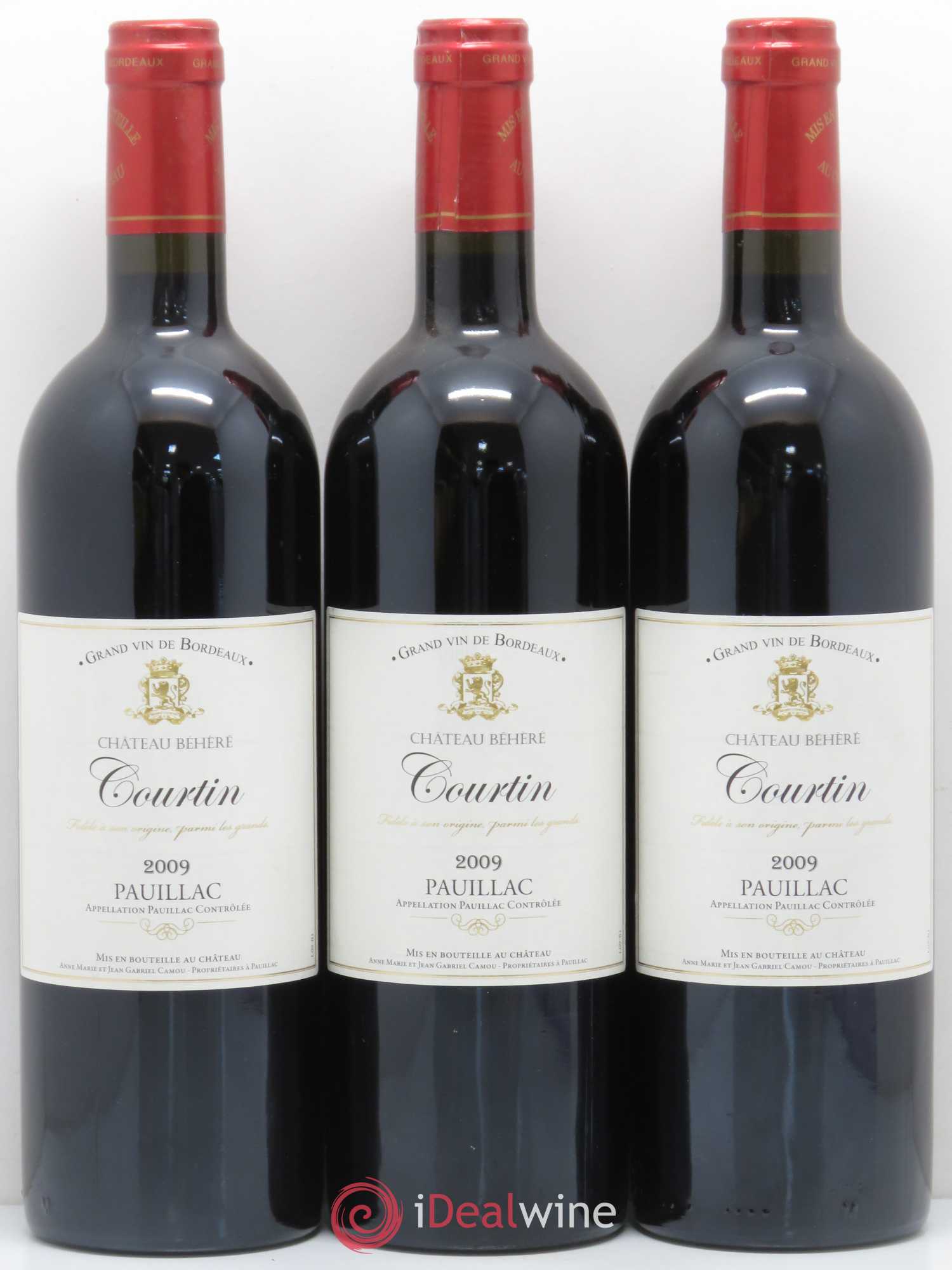 Pauillac Château Béhéré Courtin 2009 - Posten von 3 Flaschen - 0