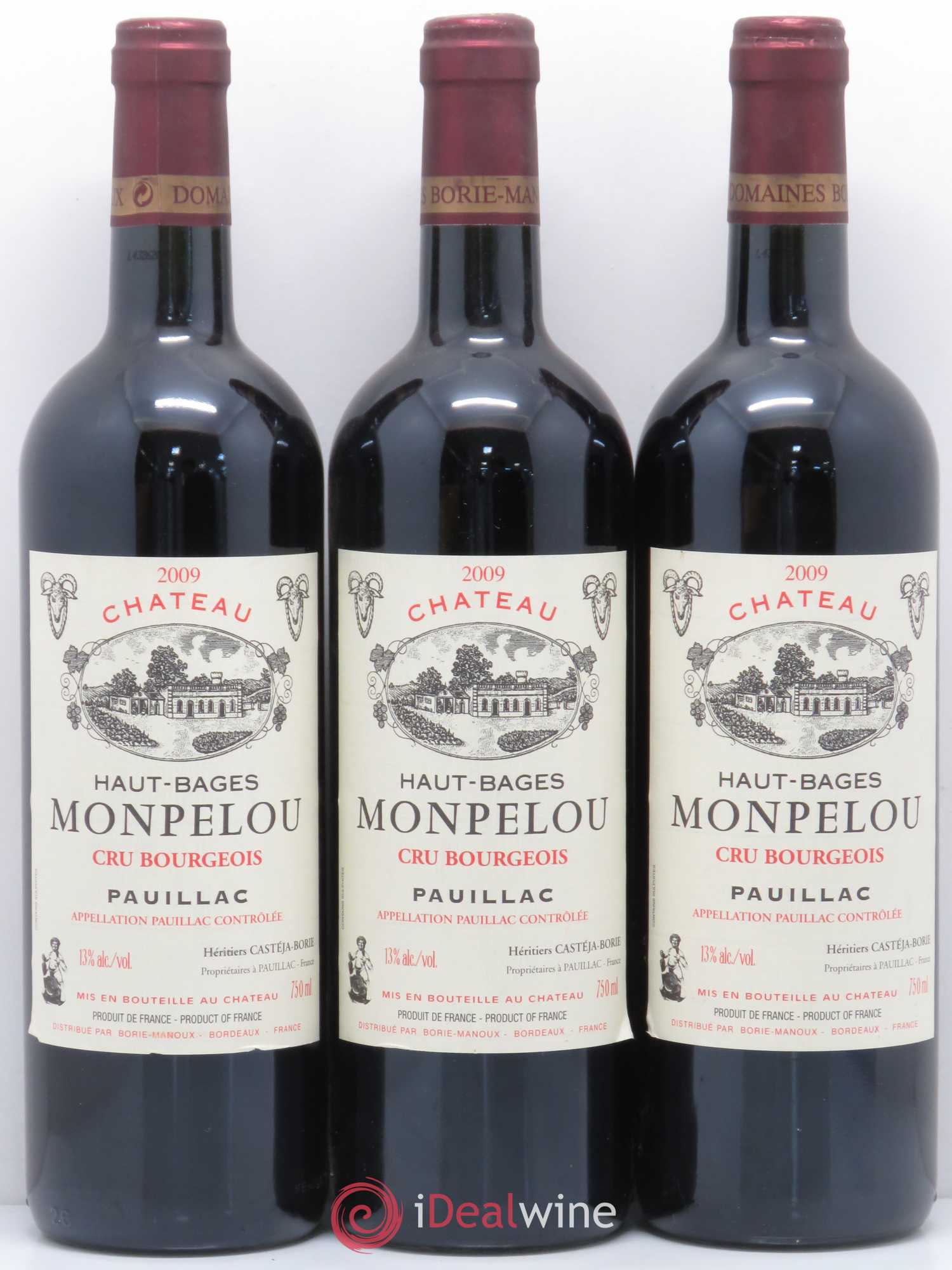Château Haut Bages Monpelou Cru Bourgeois 2009 - Lot de 3 bouteilles - 0