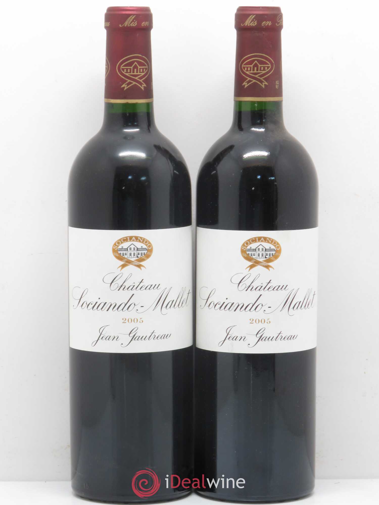 Château Sociando Mallet 2005 - Lot de 2 bouteilles - 0