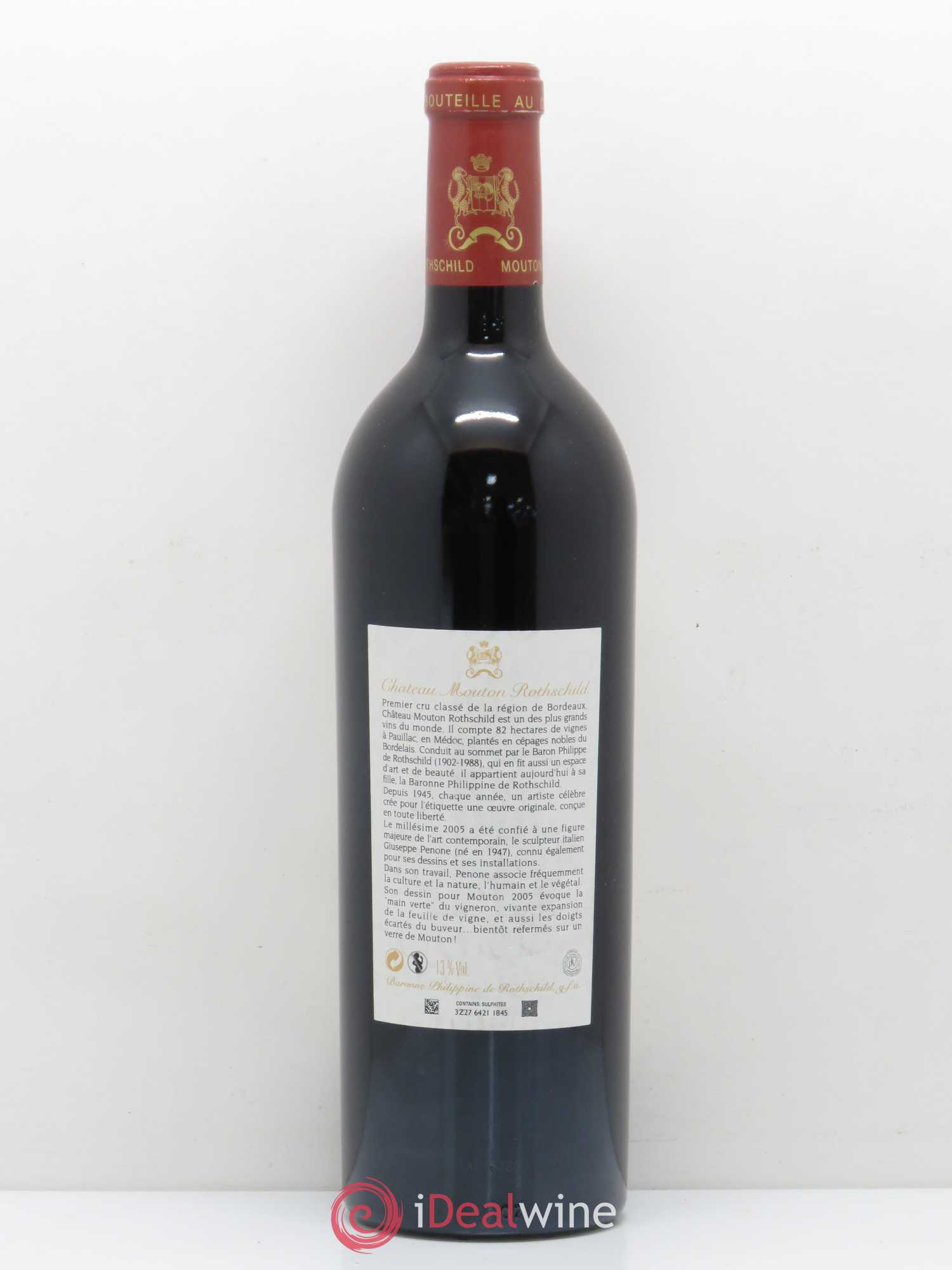 Château Mouton Rothschild 1er Grand Cru Classé 2005 - Lot de 1 bouteille - 1