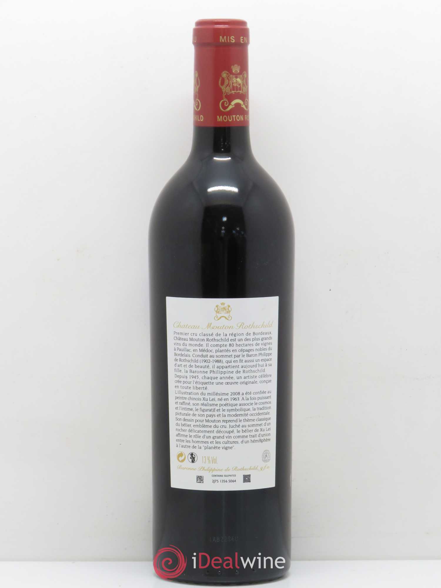 Château Mouton Rothschild 1er Grand Cru Classé 2008 - Lot de 1 bouteille - 1