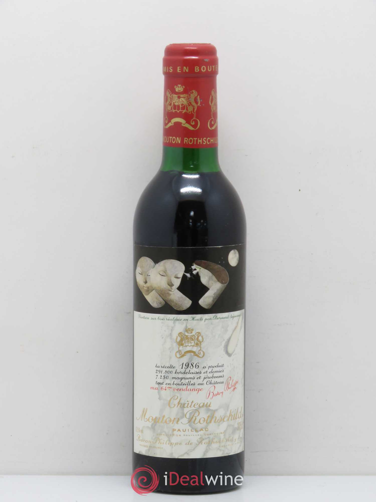 Château Mouton Rothschild 1er Grand Cru Classé 1986 - Lot de 1 demi bouteille - 0