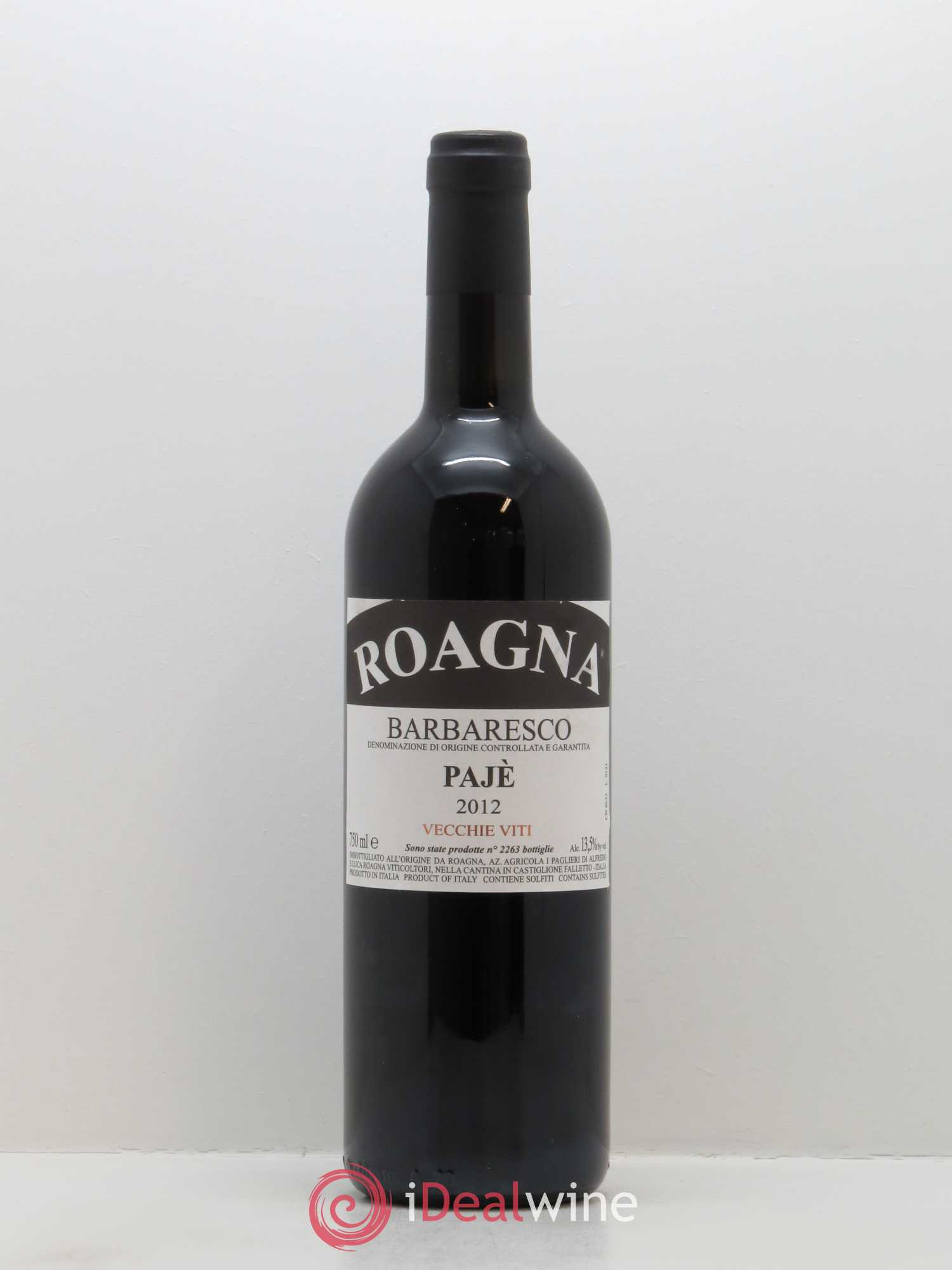 Barbaresco DOCG Pajè Vecchie Viti Roagna 2012 - Lot de 1 bouteille - 0