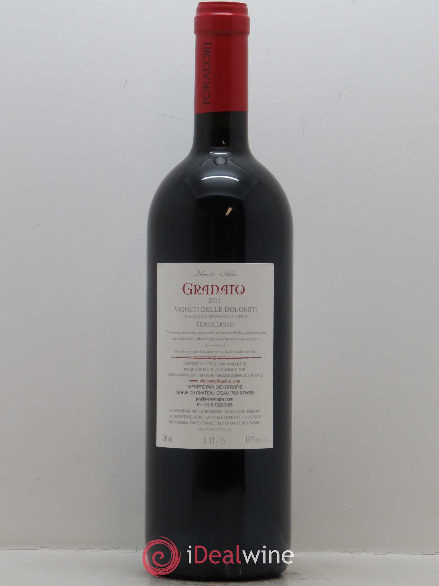 Vigneti delle Dolomiti IGT Granato Elisabetta Foradori 2011 - Lot de 1 bouteille - 1
