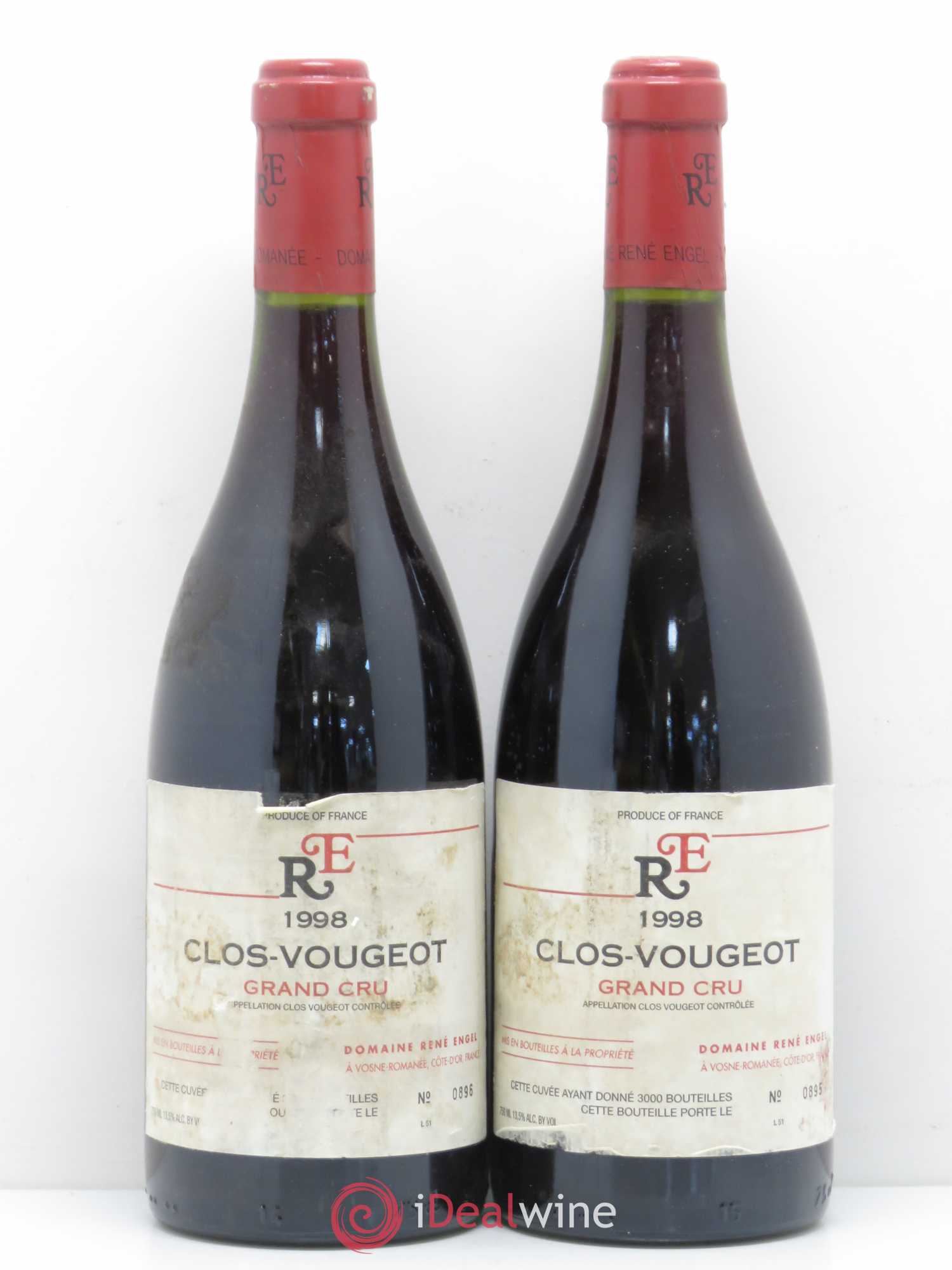 Clos de Vougeot Grand Cru Domaine René Engel - Domaine Eugénie 1998 - Lot de 2 bouteilles - 0