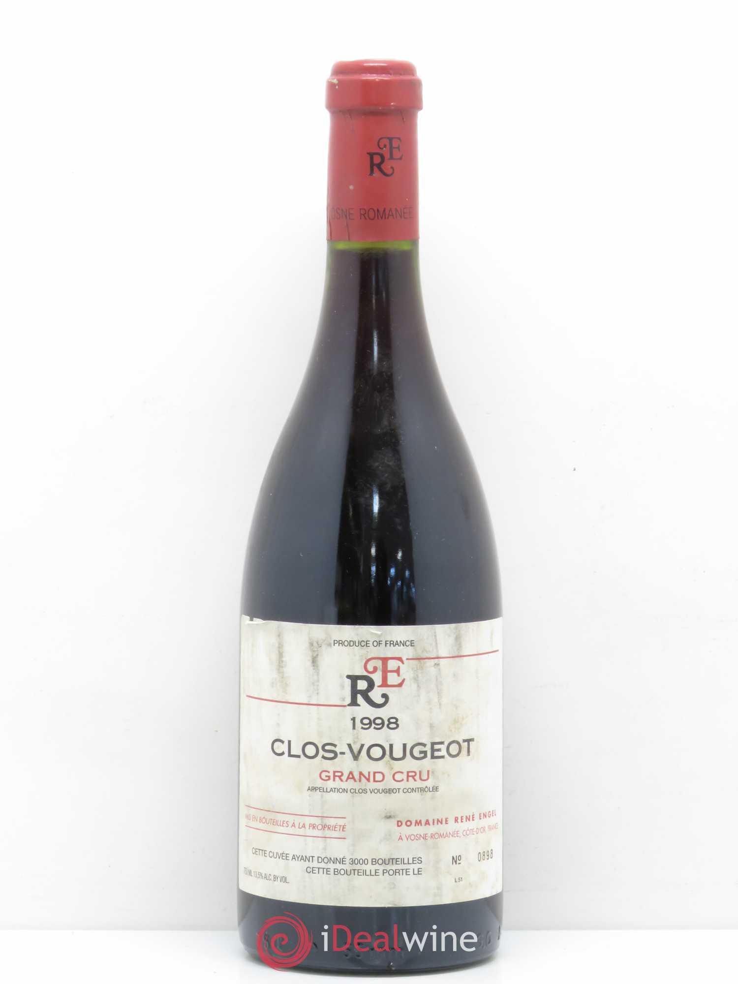 Clos de Vougeot Grand Cru Domaine René Engel - Domaine Eugénie 1998 - Lot de 1 bouteille - 0