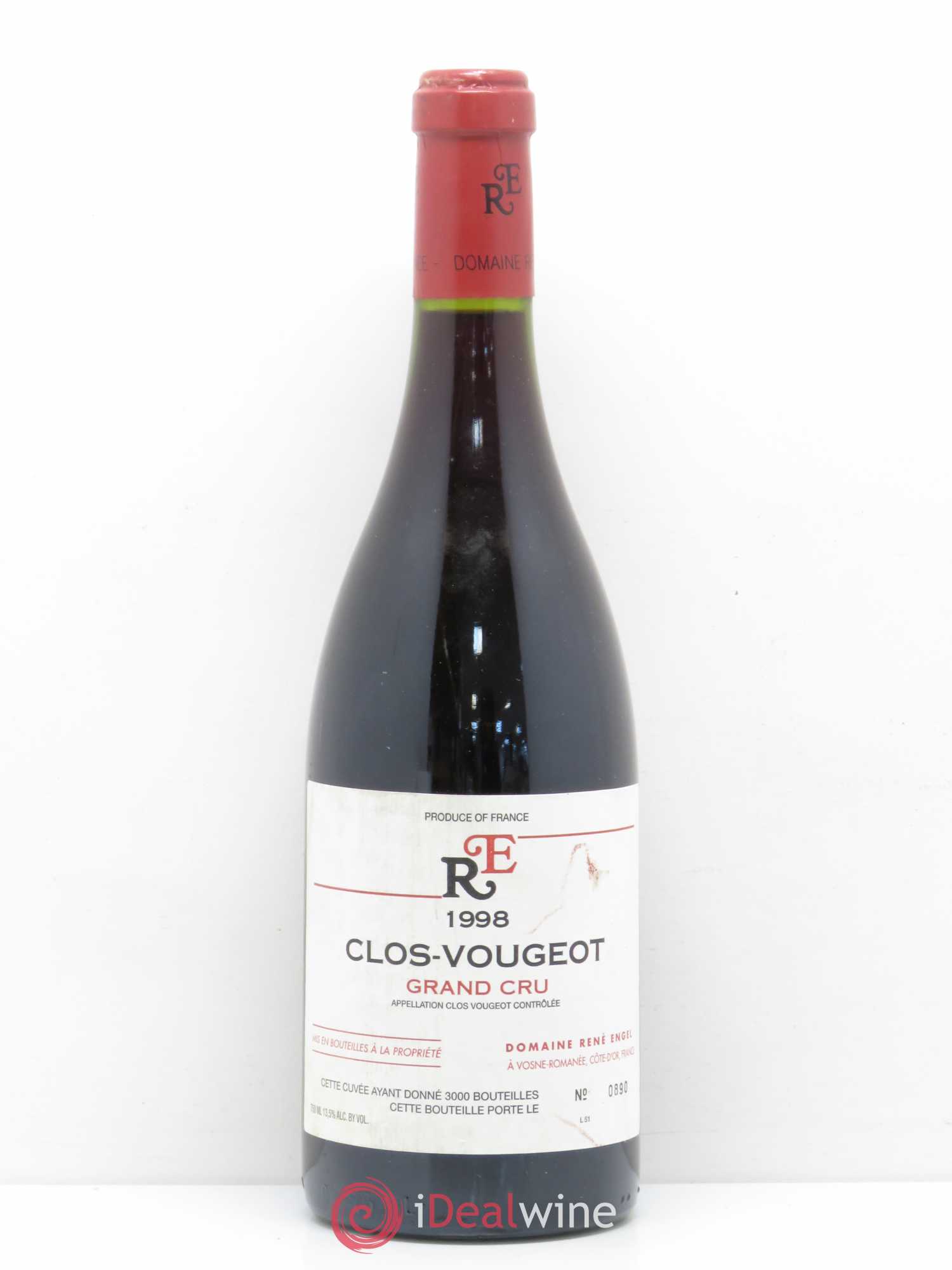 Clos de Vougeot Grand Cru Domaine René Engel - Domaine Eugénie 1998 - Lot de 1 bouteille - 0
