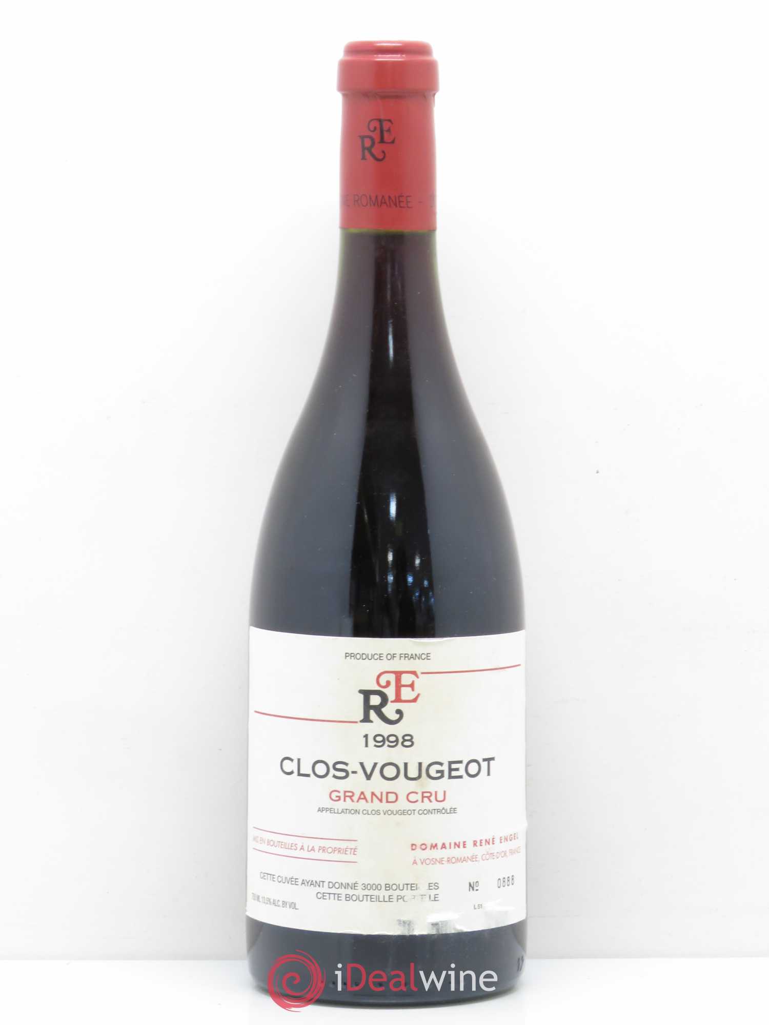 Clos de Vougeot Grand Cru Domaine René Engel - Domaine Eugénie 1998 - Lot de 1 bouteille - 0