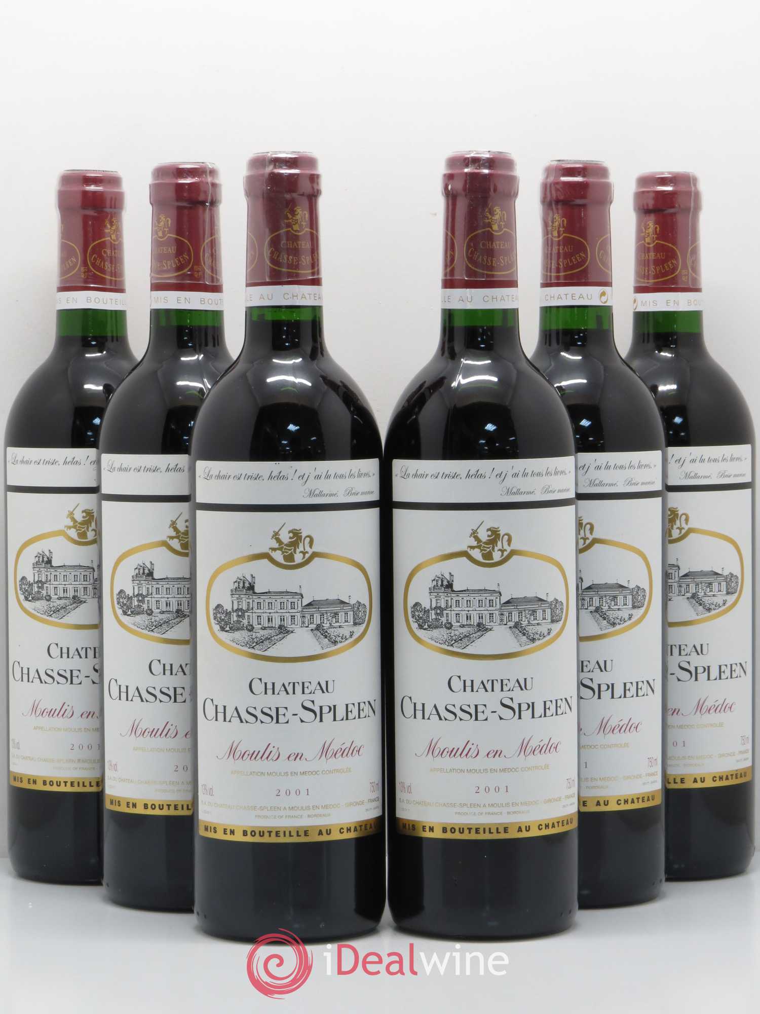 Château Chasse Spleen 2001 - Lot de 6 bouteilles - 0