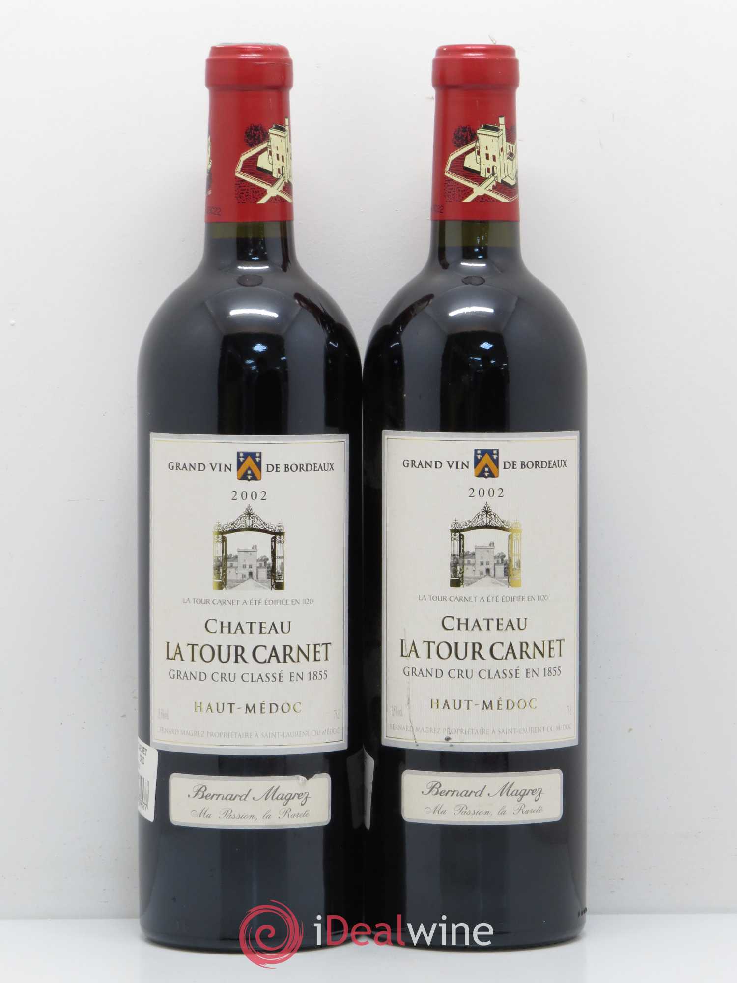 Château la Tour Carnet 4ème Grand Cru Classé 2002 - Lot de 2 bouteilles - 0