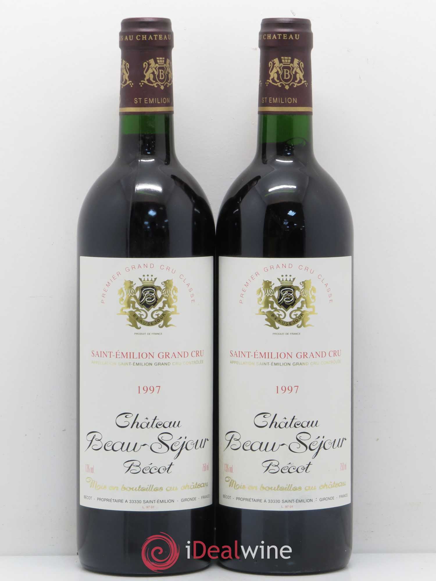 Château Beau-Séjour Bécot 1er Grand Cru Classé B 1997 - Lot de 2 bouteilles - 0