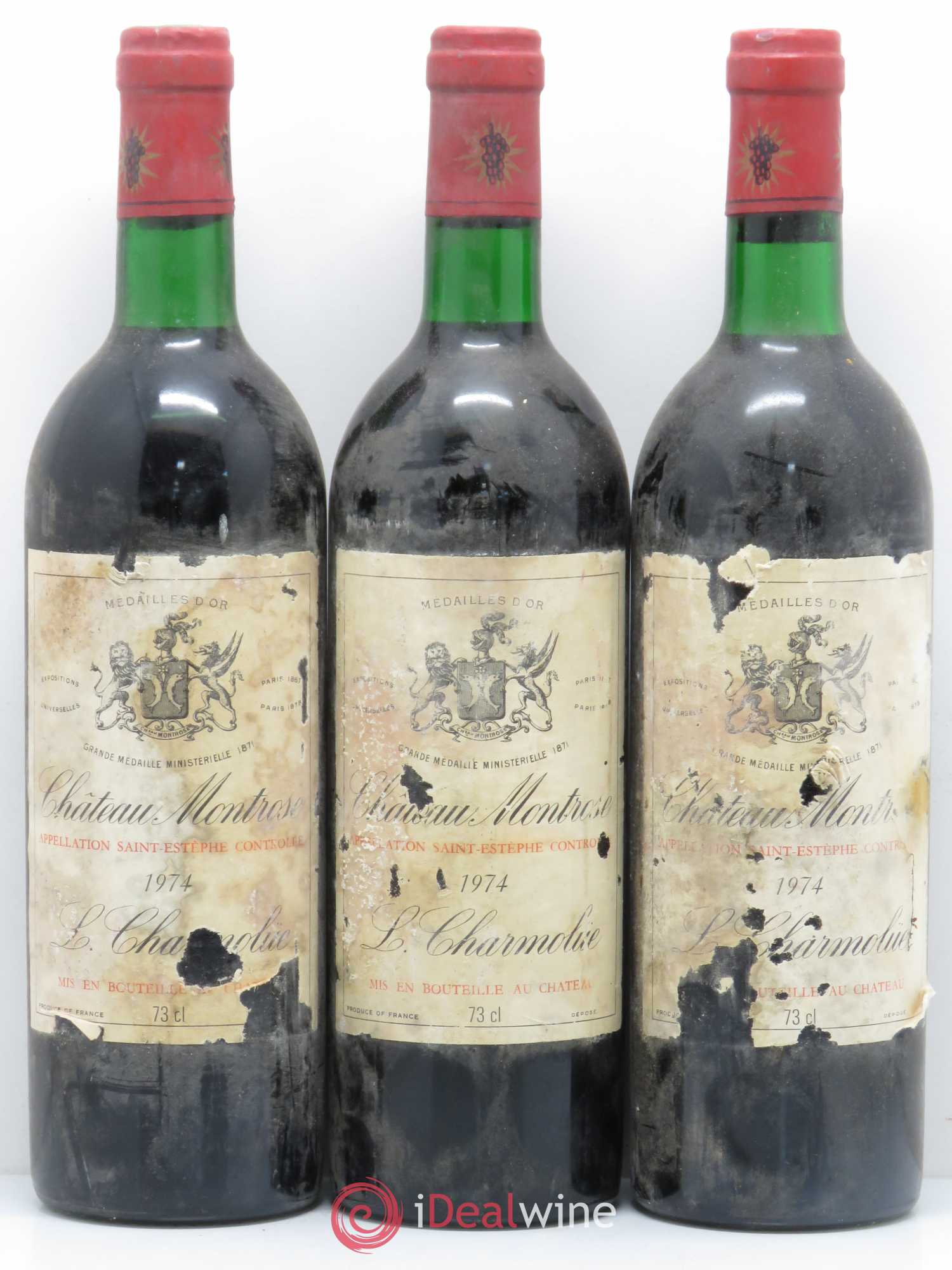 Château Montrose 2ème Grand Cru Classé 1974 - Lot de 3 bouteilles - 0