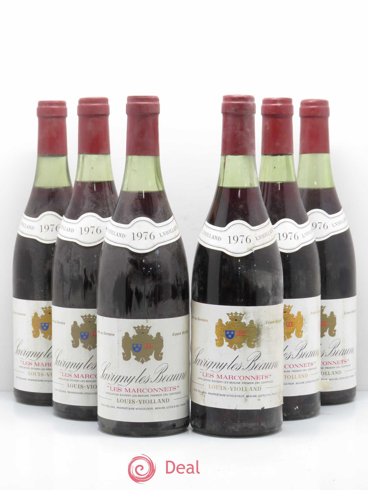 Savigny-lès-Beaune 1er Cru Marconnets Louis Violland 1976 - Lot de 6 bouteilles - 0