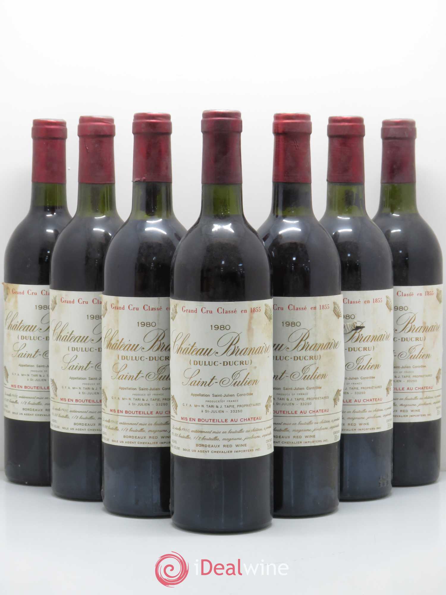 Château Branaire Ducru 4ème Grand Cru Classé 1980 - Lot de 7 bouteilles - 0