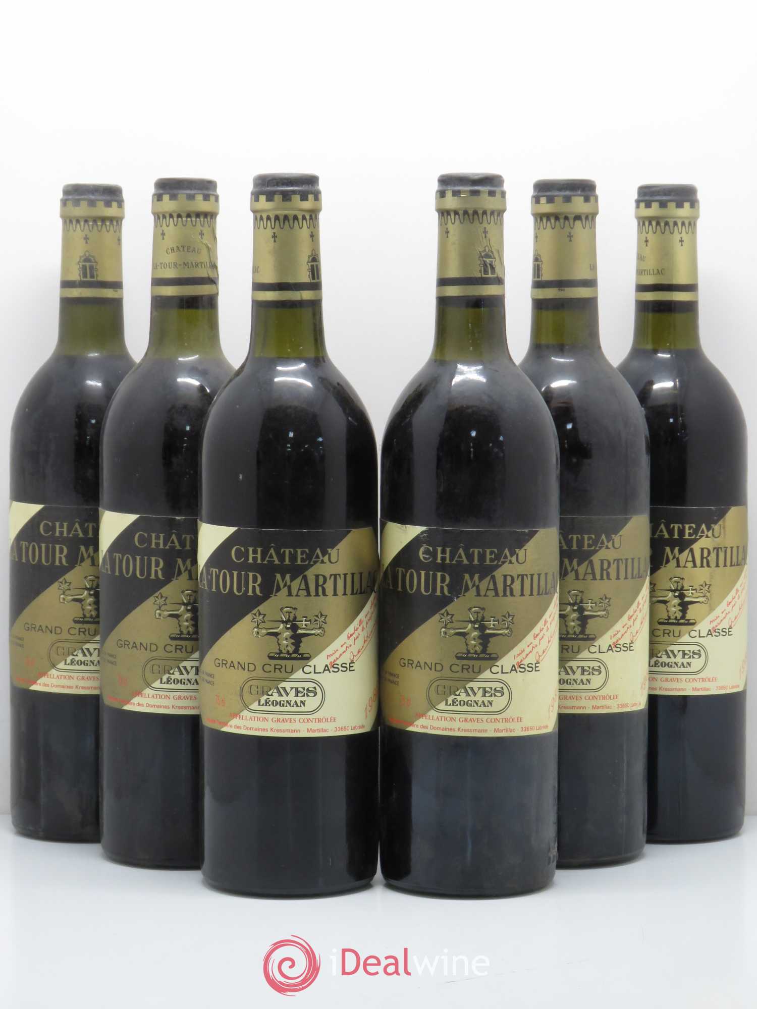 Château Latour-Martillac Cru Classé de Graves 1982 - Lot de 6 bouteilles - 0