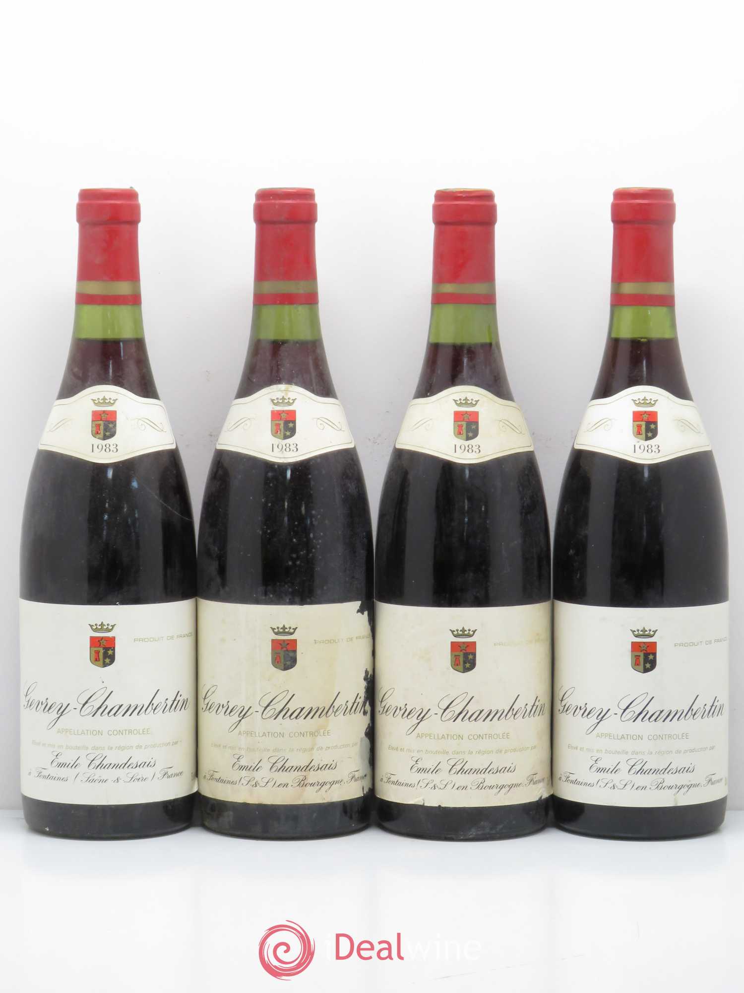 Gevrey-Chambertin émile Chandesais 1983 - Posten von 4 Flaschen - 0