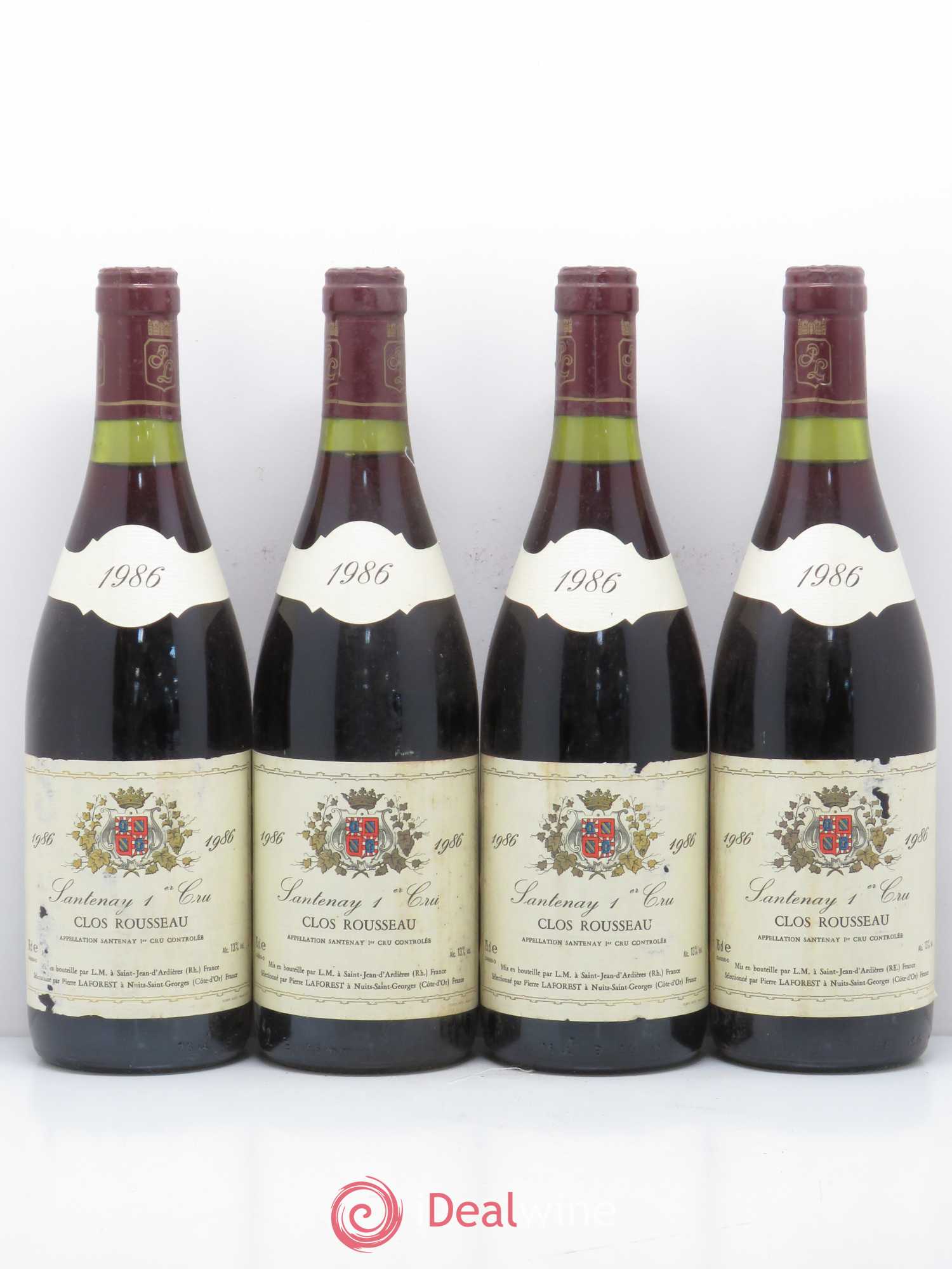 Santenay 1er Cru Clos Rousseau LM 1986 - Lot de 4 bouteilles - 0