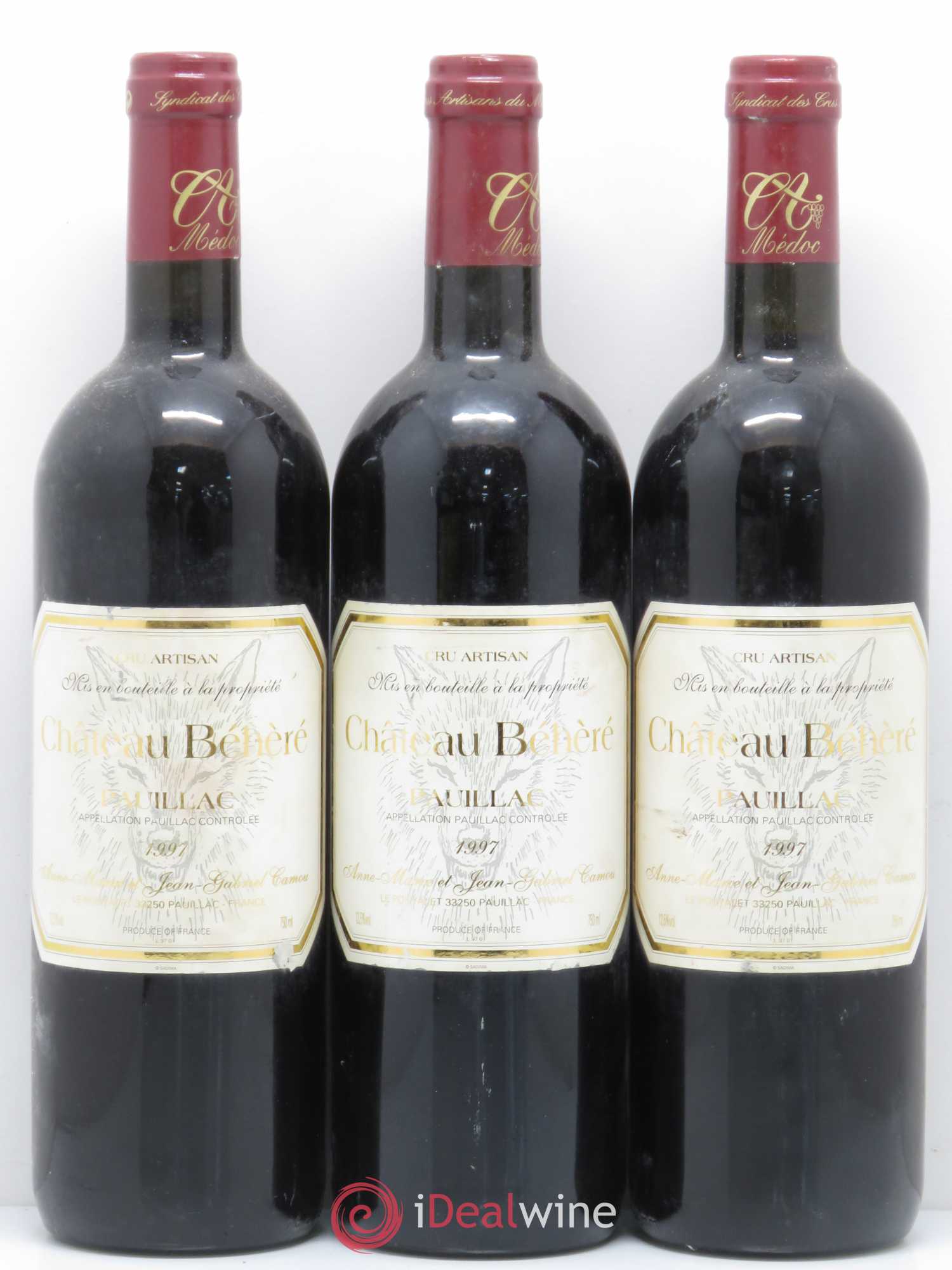Pauillac Château Béhèré (sans prix de réserve) 1997 - Posten von 3 Flaschen - 0