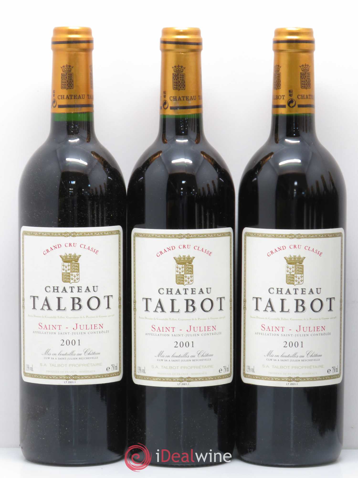 Château Talbot 4ème Grand Cru Classé 2001 - Lot de 12 bouteilles - 2