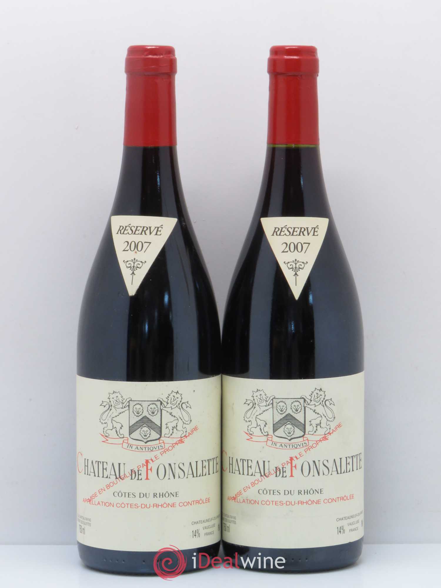 Côtes-du-Rhône Château de Fonsalette Emmanuel Reynaud 2007 - Lot de 2 bouteilles - 0