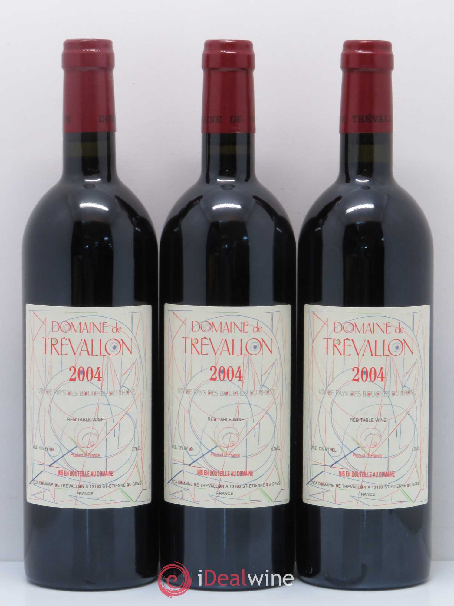 VDP Bouches du Rhône Trévallon (Domaine de) Eloi Dürrbach 2004 - Lot de 3 bouteilles - 0