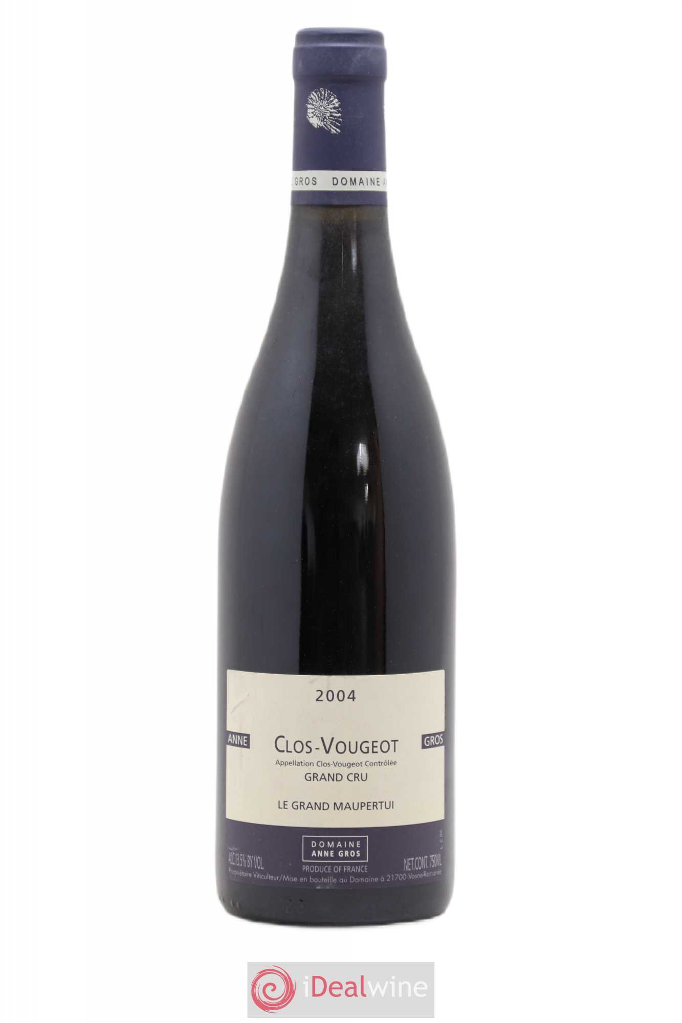 Clos de Vougeot Grand Cru Le Grand Maupertui Anne Gros 2004 - Lot de 1 bouteille - 0