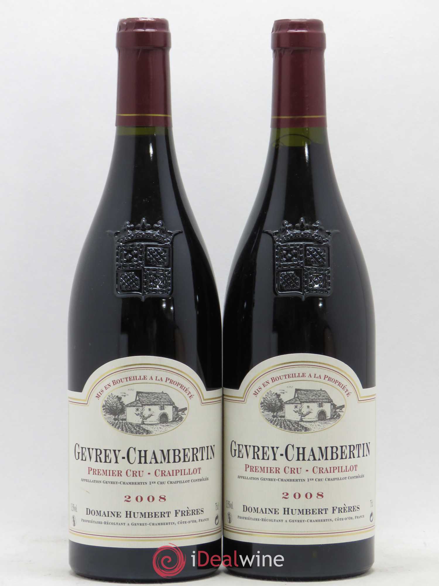 Gevrey-Chambertin 1er Cru Craipillot Humbert (Domaine) 2008 - Lot de 2 bouteilles - 0