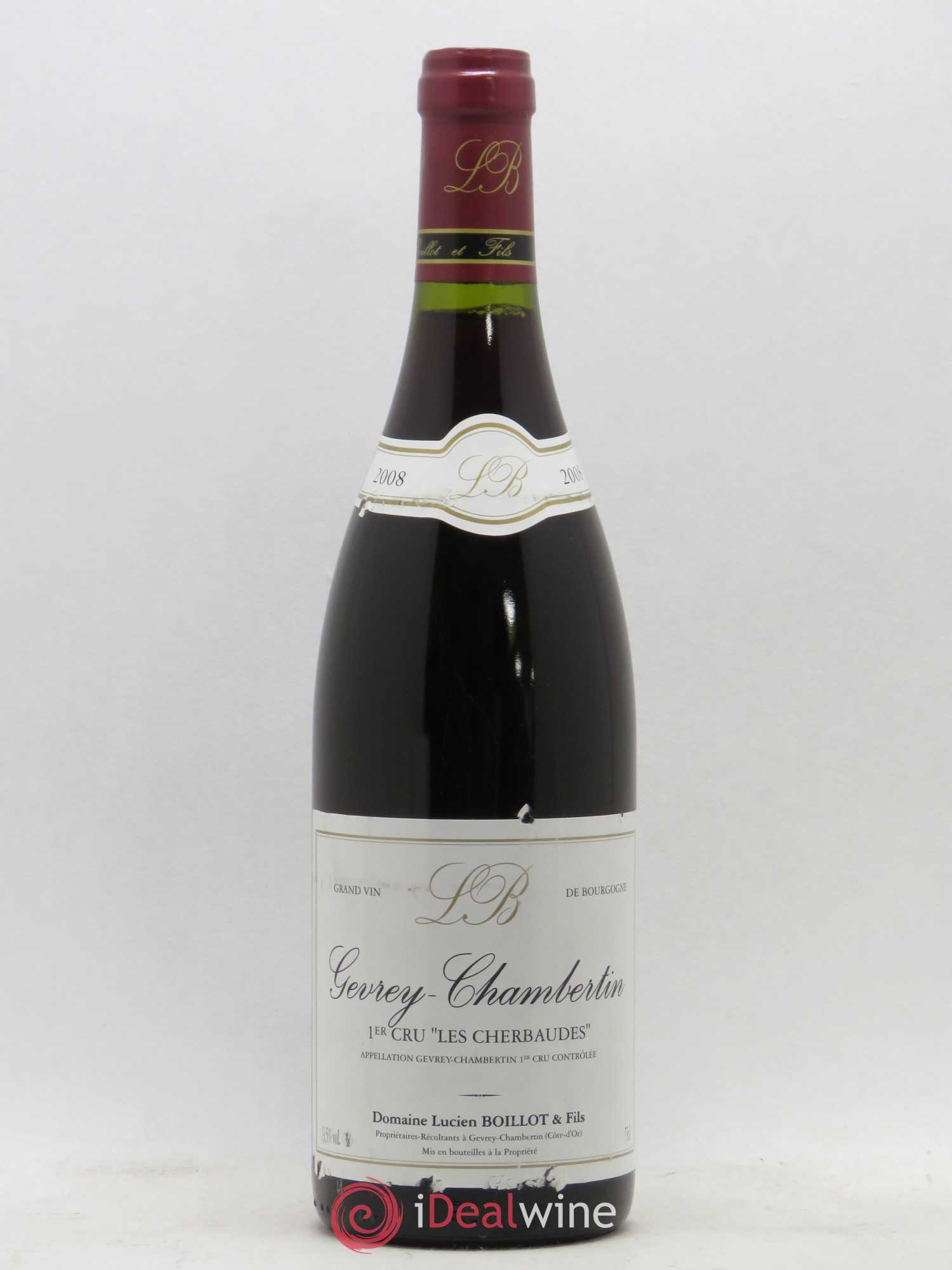 Gevrey-Chambertin 1er Cru Les Cherbaudes Lucien Boillot & Fils (Domaine) 2008 - Lot de 1 bouteille - 0