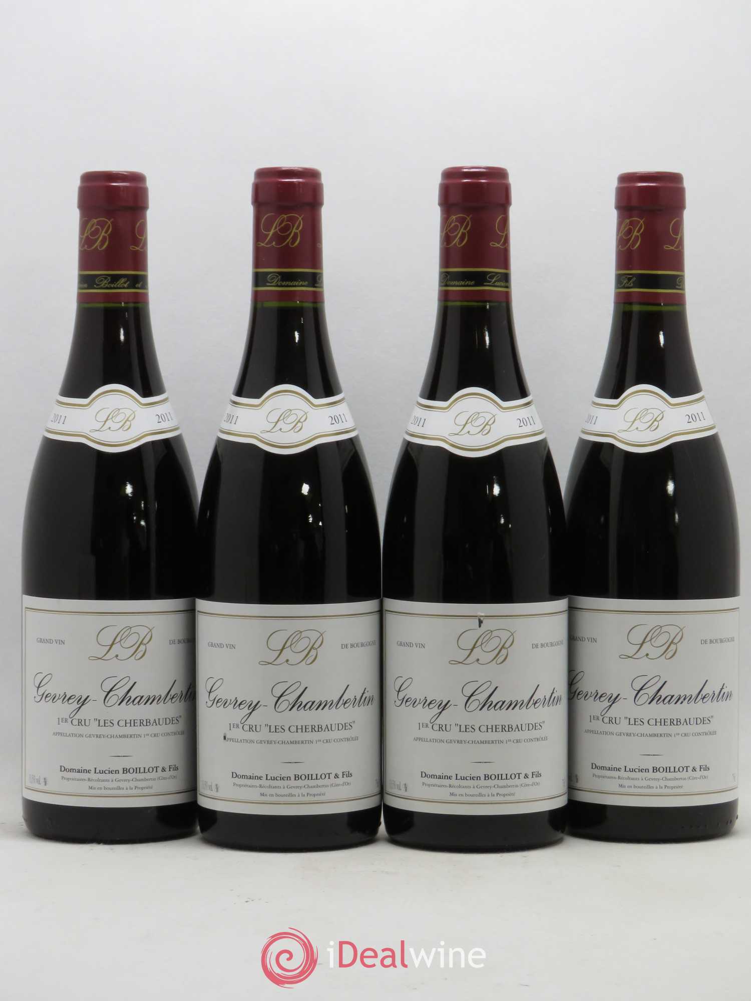 Gevrey-Chambertin 1er Cru Les Cherbaudes Lucien Boillot & Fils (Domaine) 2011 - Lot de 4 bouteilles - 0