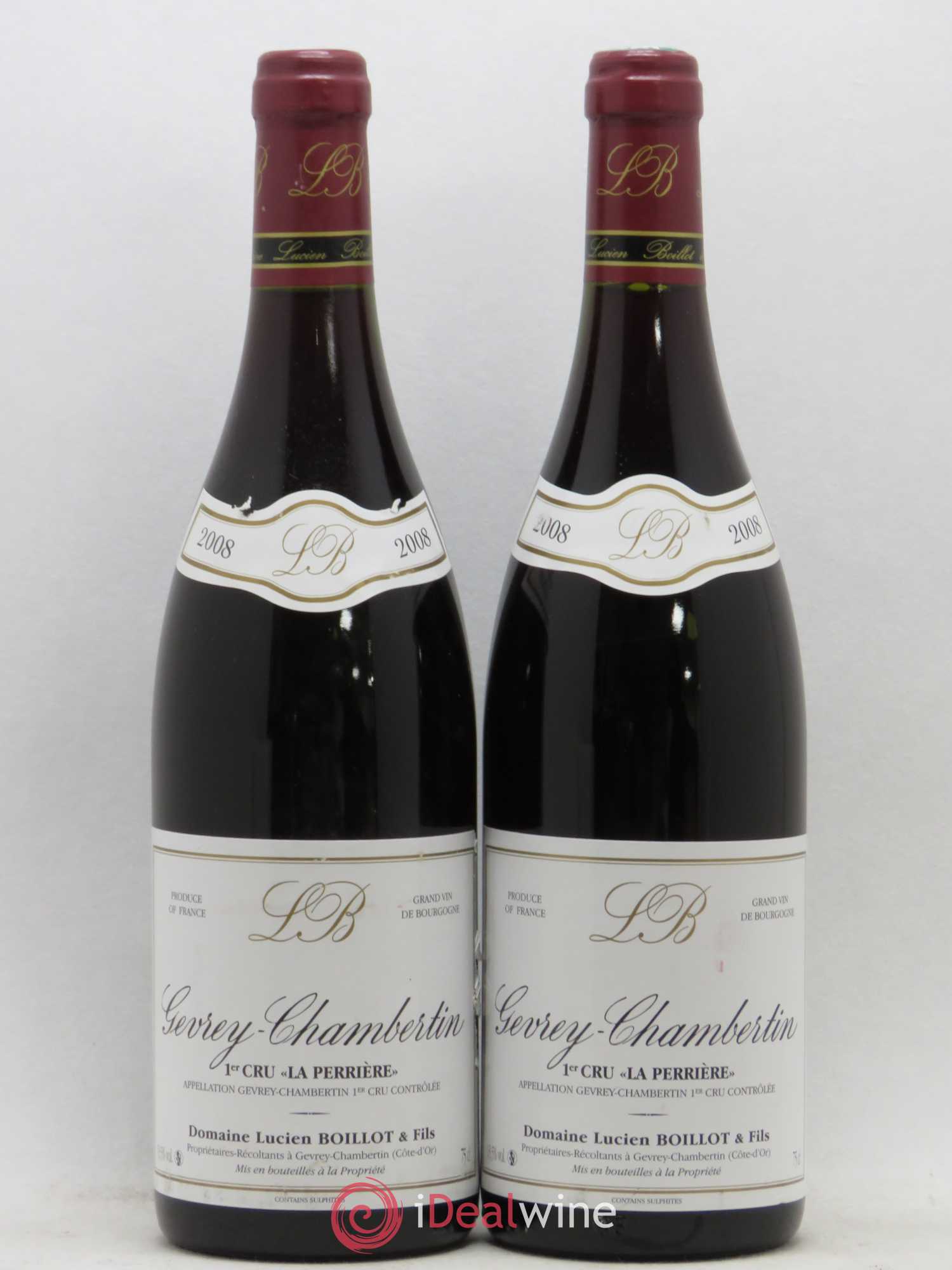 Gevrey-Chambertin 1er Cru La Perrière Lucien Boillot & Fils (Domaine) 2008 - Lot de 2 bouteilles - 0