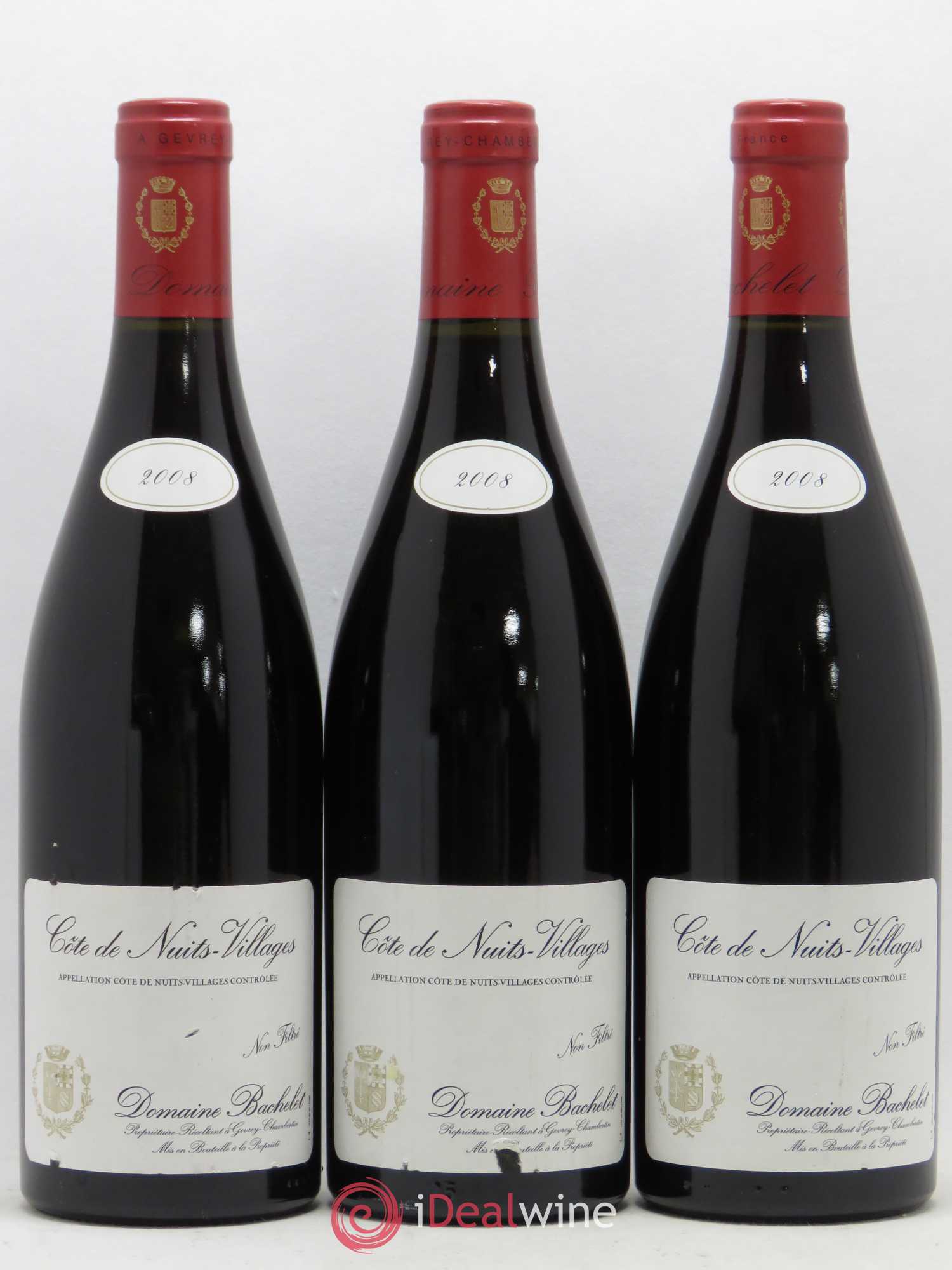 Côte de Nuits-Villages Denis Bachelet 2008 - Lot de 3 bouteilles - 0