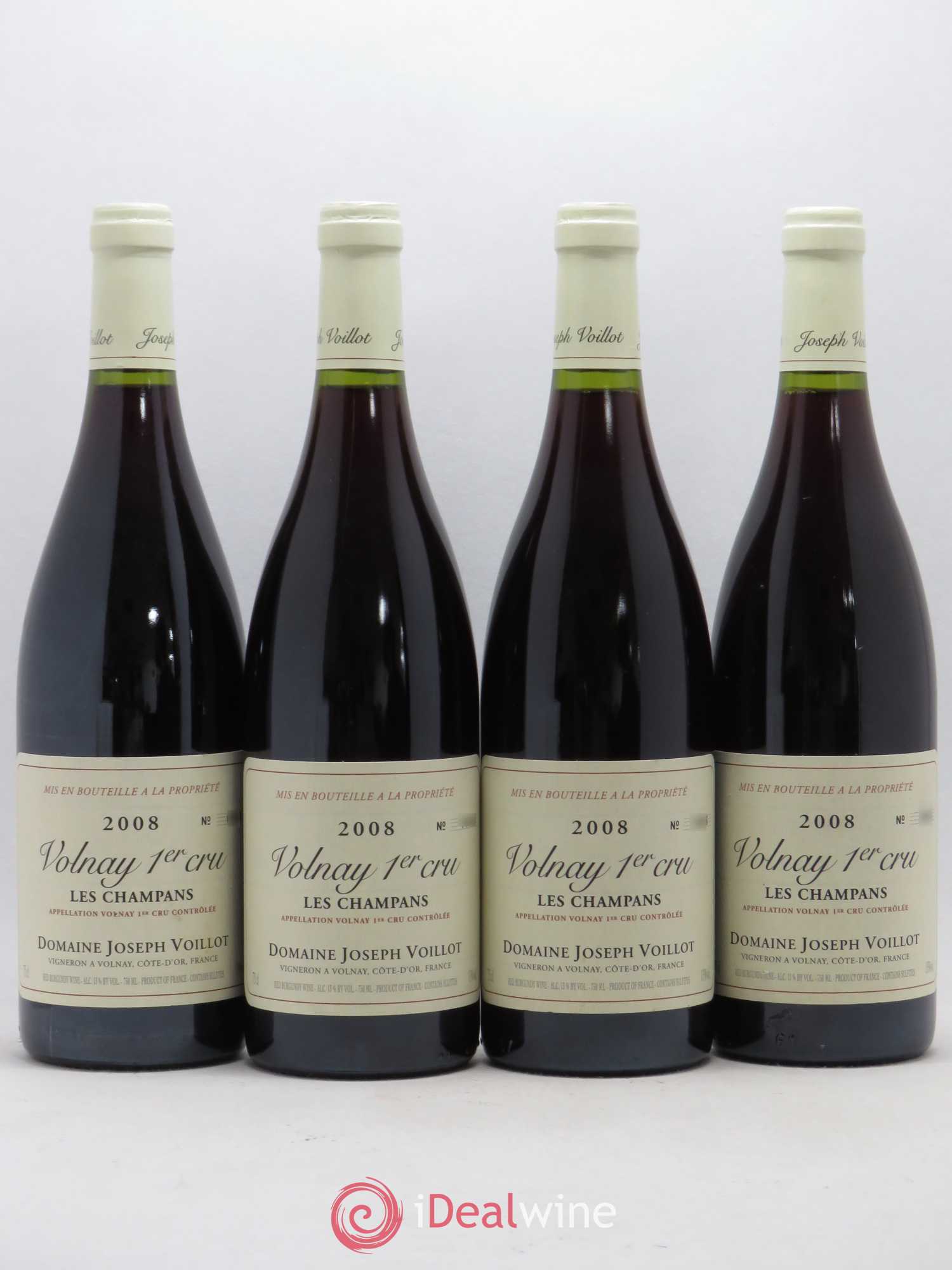 Volnay 1er Cru les Champans Joseph Voillot (Domaine) 2008 - Lot de 4 bouteilles - 0