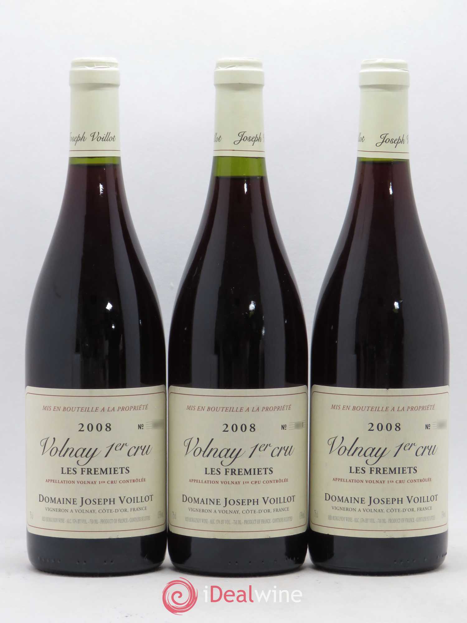 Volnay 1er Cru Les Fremiets Joseph Voillot (Domaine) 2008 - Lot de 3 bouteilles - 0