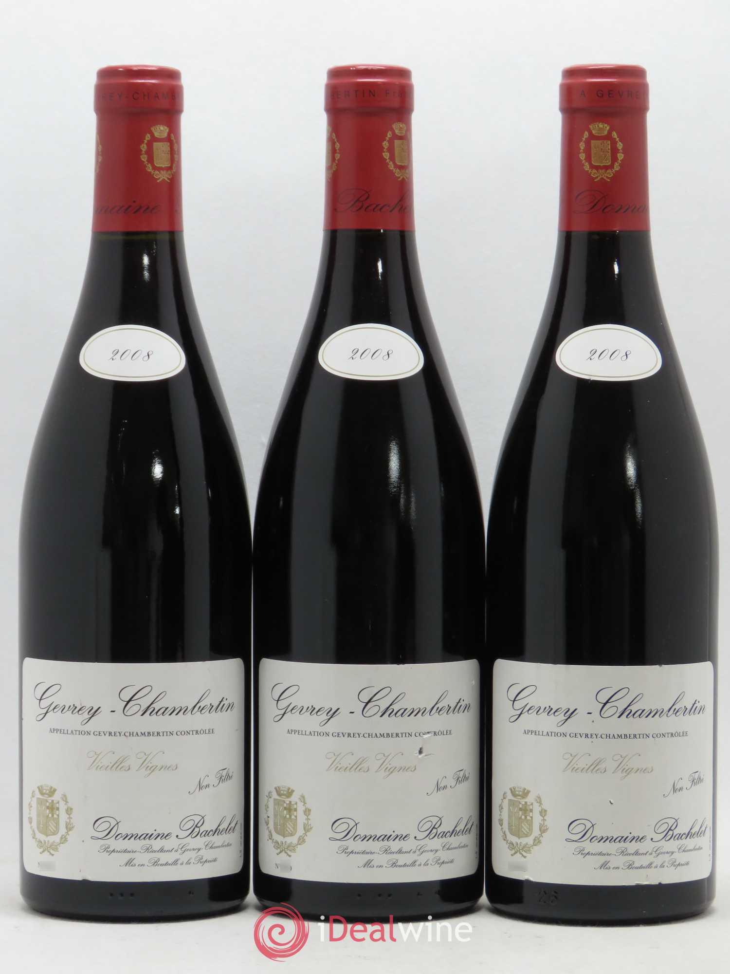 Gevrey-Chambertin Vieilles Vignes Denis Bachelet 2008 - Posten von 3 Flaschen - 0