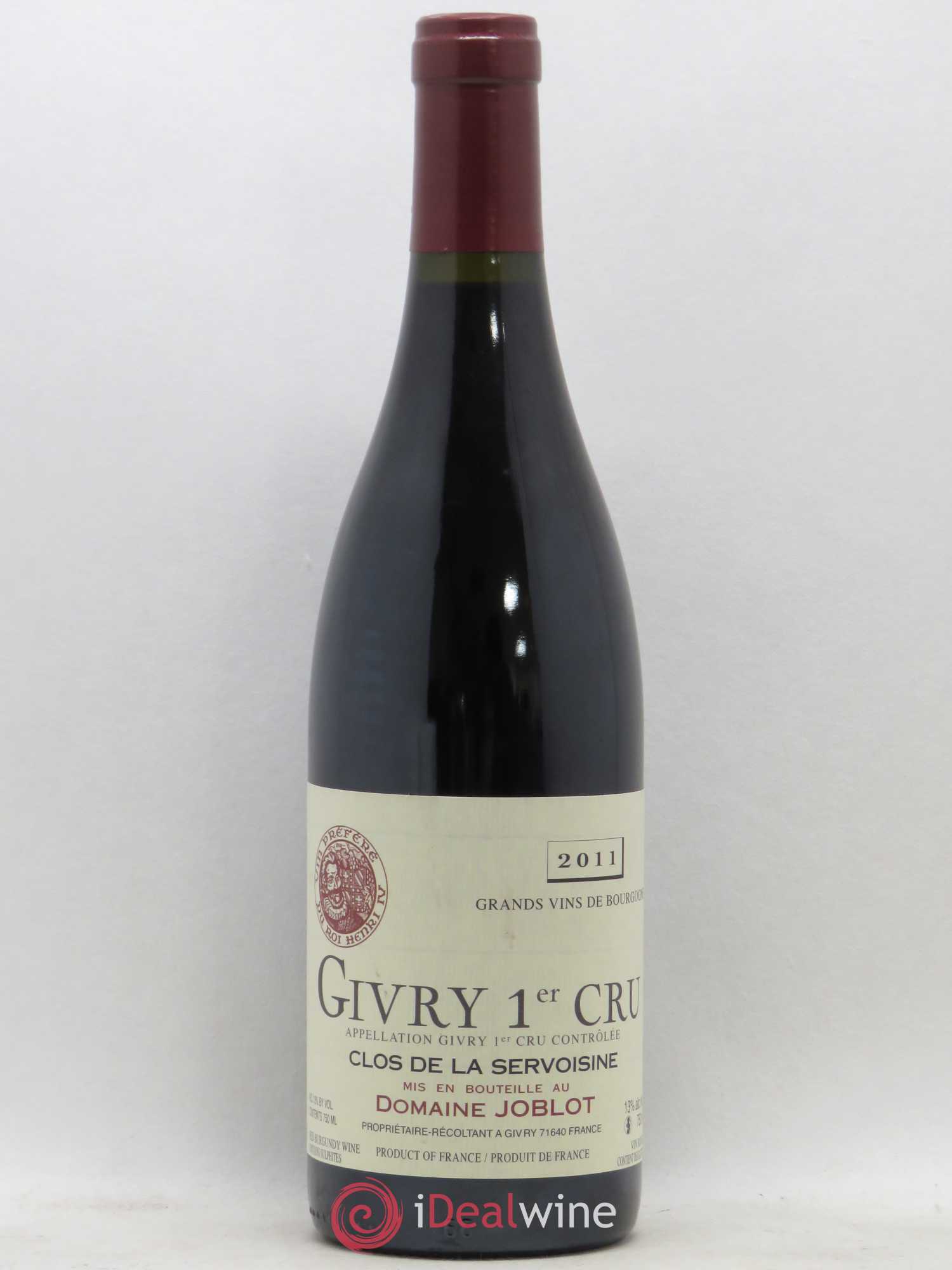 Givry 1er Cru Servoisine Joblot (Domaine) 2011 - Lot de 1 bouteille - 0
