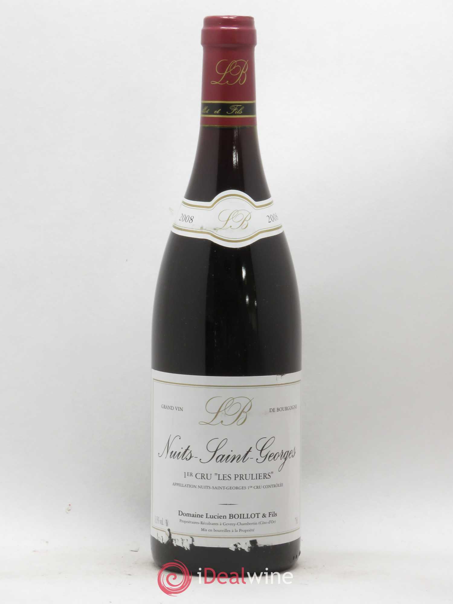 Nuits-Saint-Georges 1er Cru Les Pruliers Lucien Boillot 2008 - Posten von 1 Flasche - 0