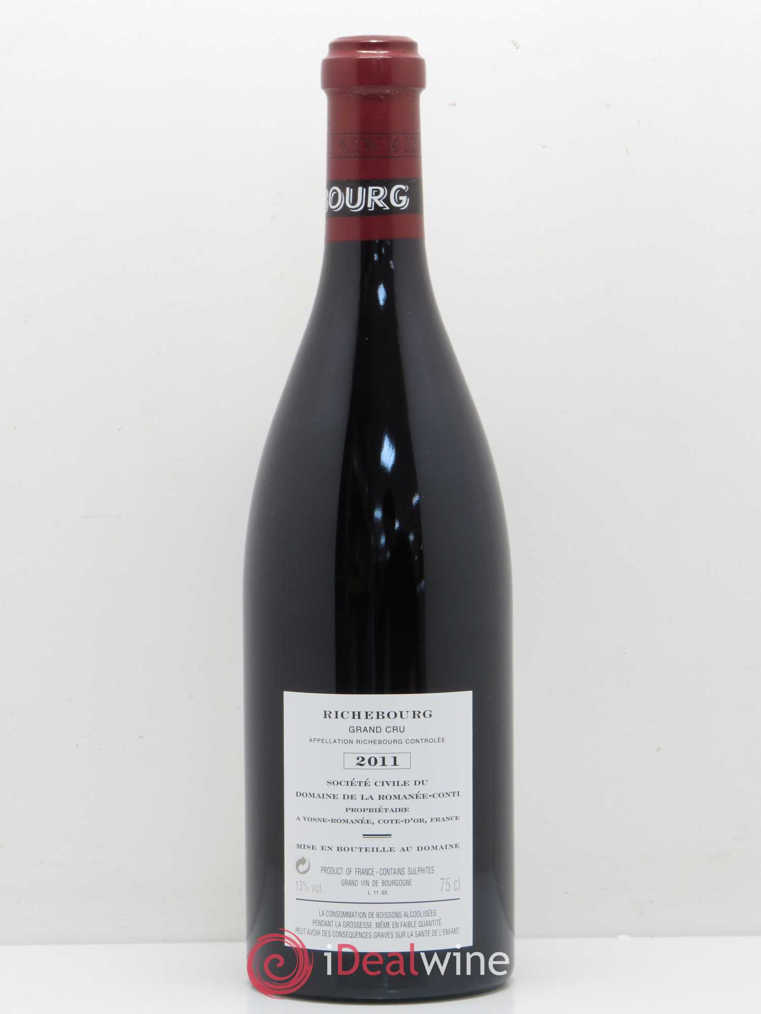 Richebourg Grand Cru Domaine de la Romanée-Conti 2011 - Lot de 1 bouteille - 1