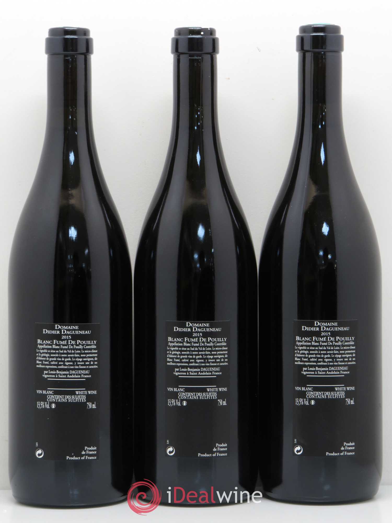 Vin de France (anciennement Pouilly-Fumé) Silex Dagueneau (Domaine Didier - Louis-Benjamin) 2015 - Lot de 3 bouteilles - 1