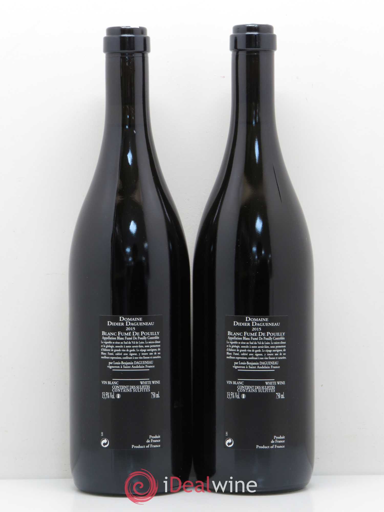 Vin de France (anciennement Pouilly-Fumé) Silex Dagueneau (Domaine Didier - Louis-Benjamin) 2015 - Lot de 2 bouteilles - 1