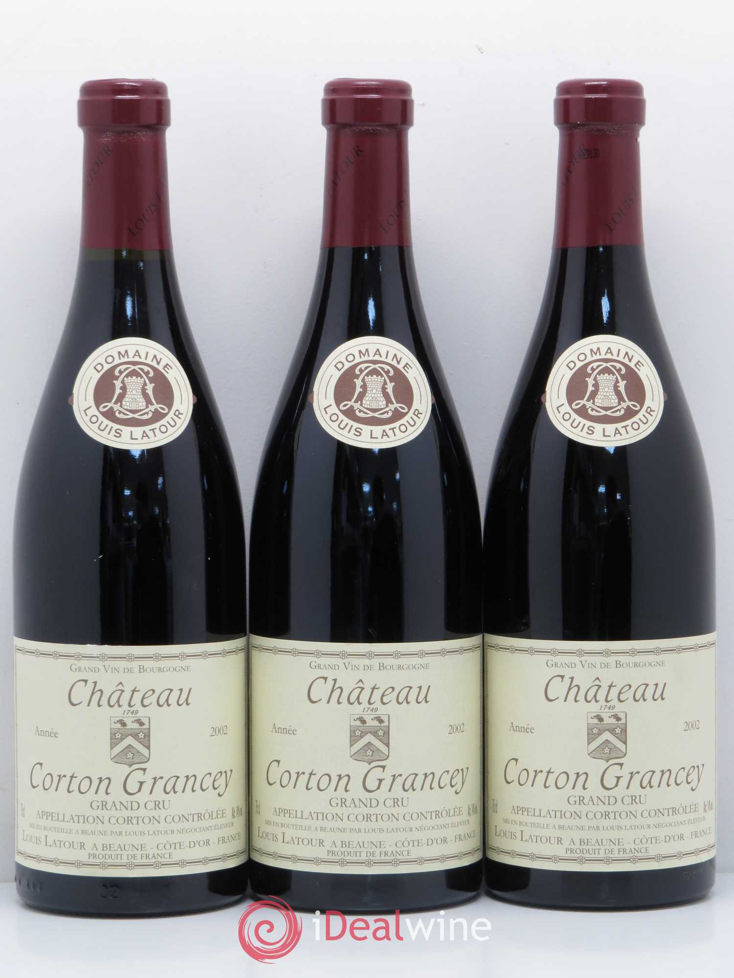 Corton Grand Cru Château Corton Grancey Louis Latour 2002 - Lot de 3 bouteilles - 0