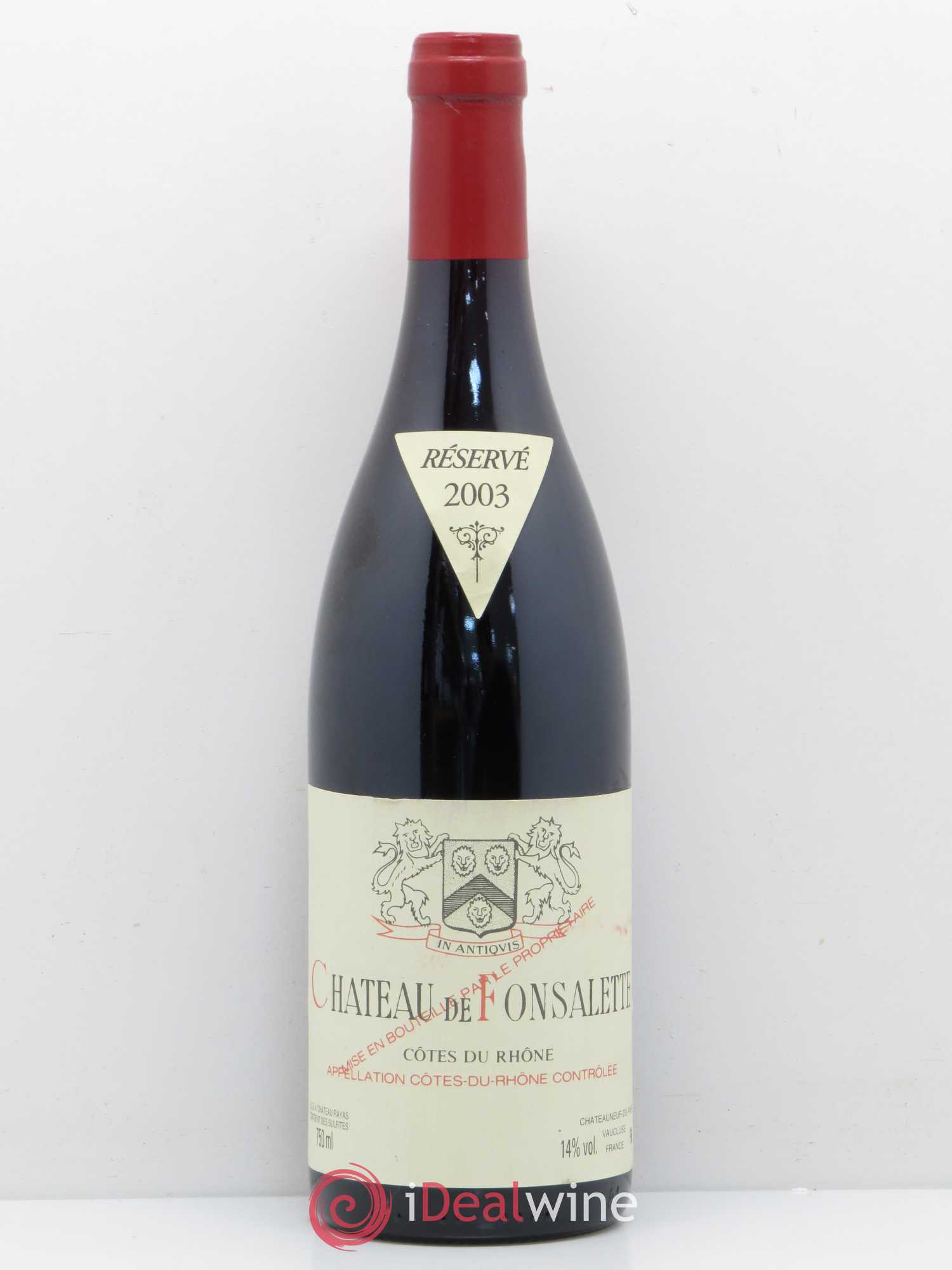 Côtes-du-Rhône Château de Fonsalette Emmanuel Reynaud 2003 - Lot de 1 bouteille - 0