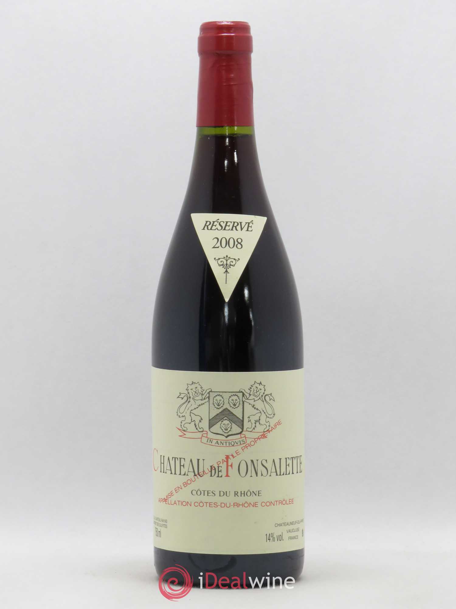 Côtes-du-Rhône Château de Fonsalette Emmanuel Reynaud 2008 - Lot de 1 bouteille - 0