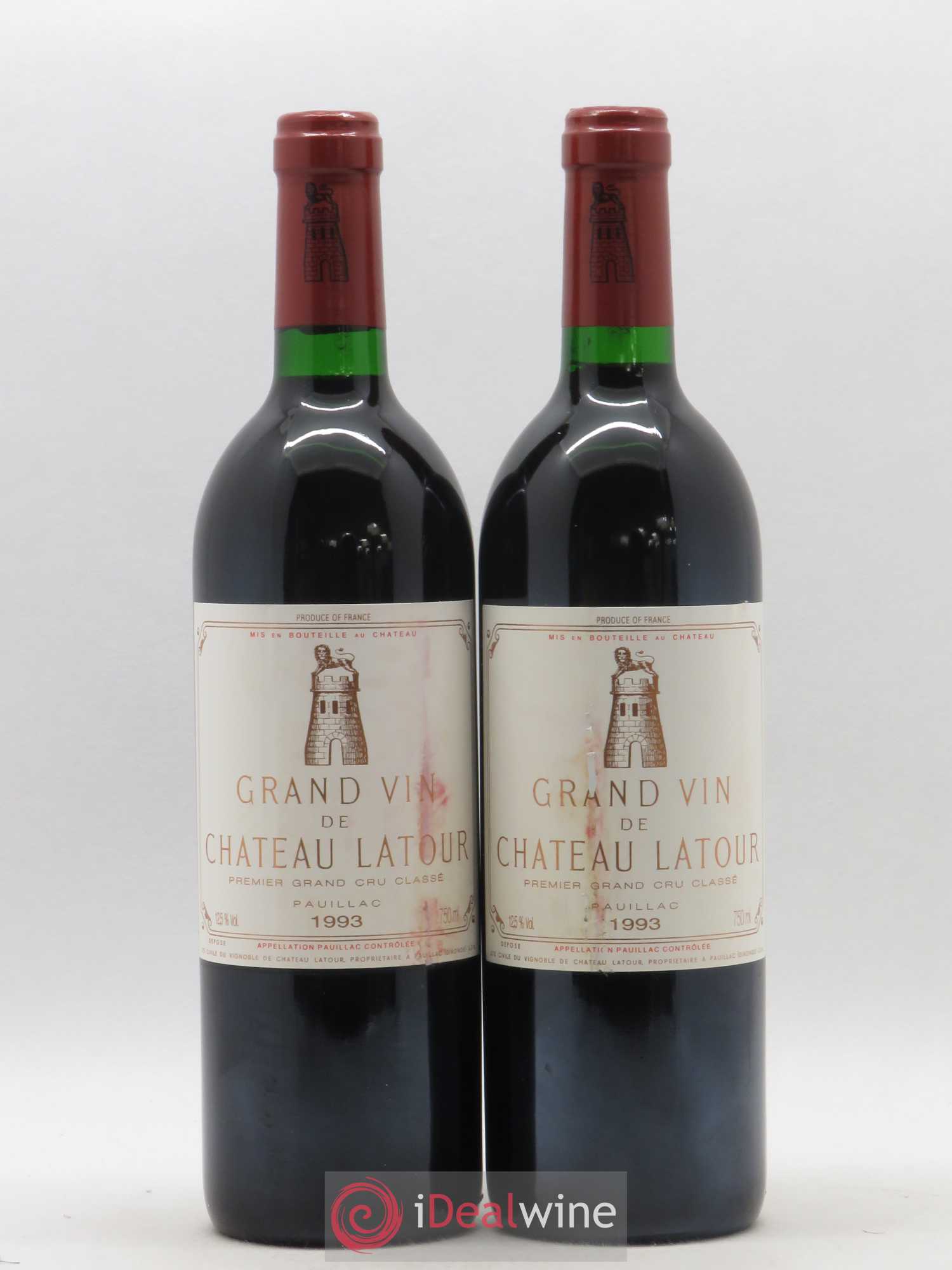 Château Latour 1er Grand Cru Classé 1993 - Lot de 2 bouteilles - 0