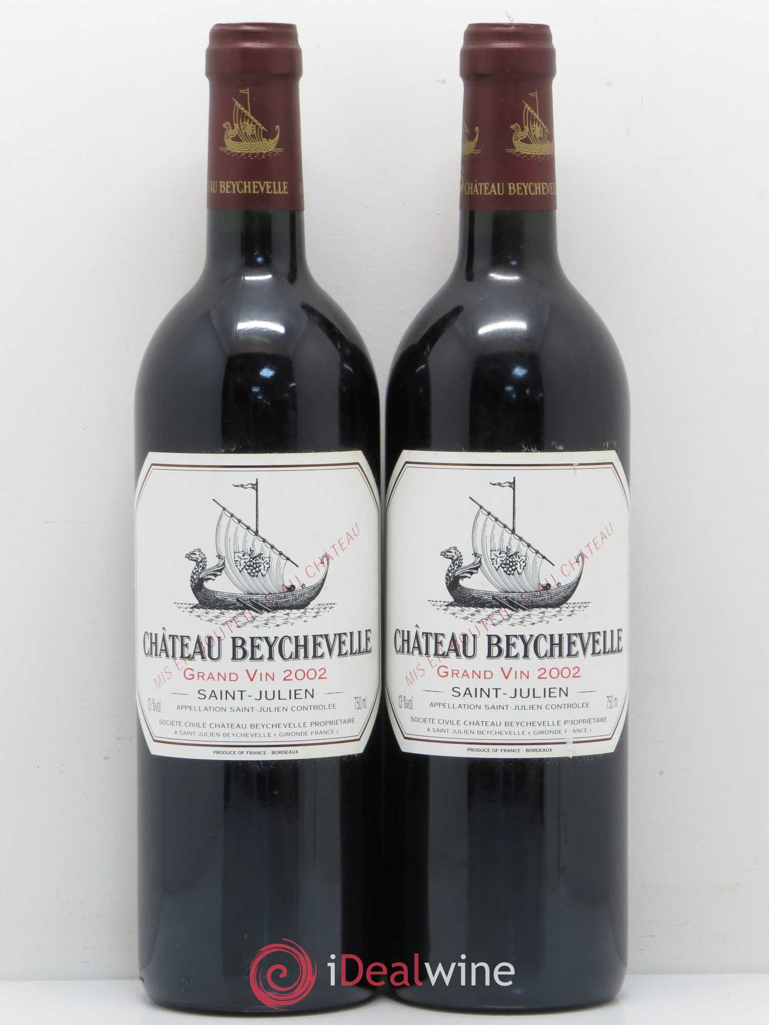 Château Beychevelle 4ème Grand Cru Classé 2002 - Lot de 2 bouteilles - 0