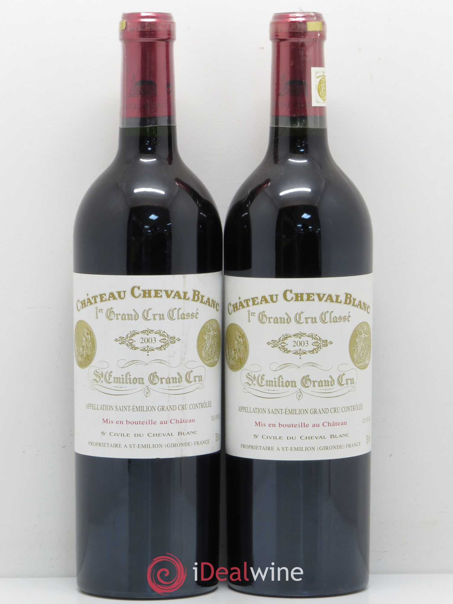 Château Cheval Blanc 1er Grand Cru Classé A 2003 - Lot de 2 bouteilles - 0